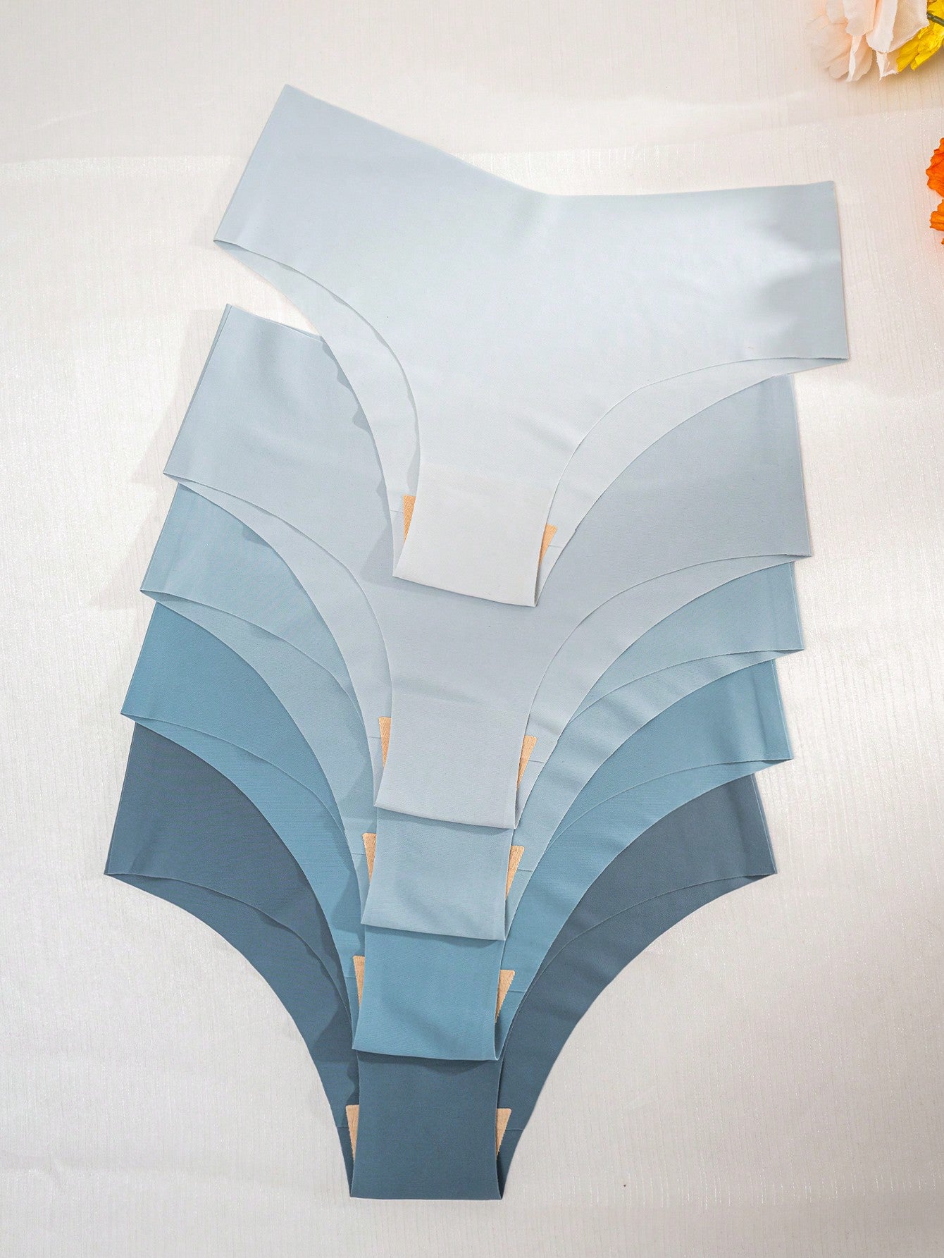 مجموعة من 5 قطع للنساء من الملابس الداخلية ثلاثية الزوايا بألوان صامدة