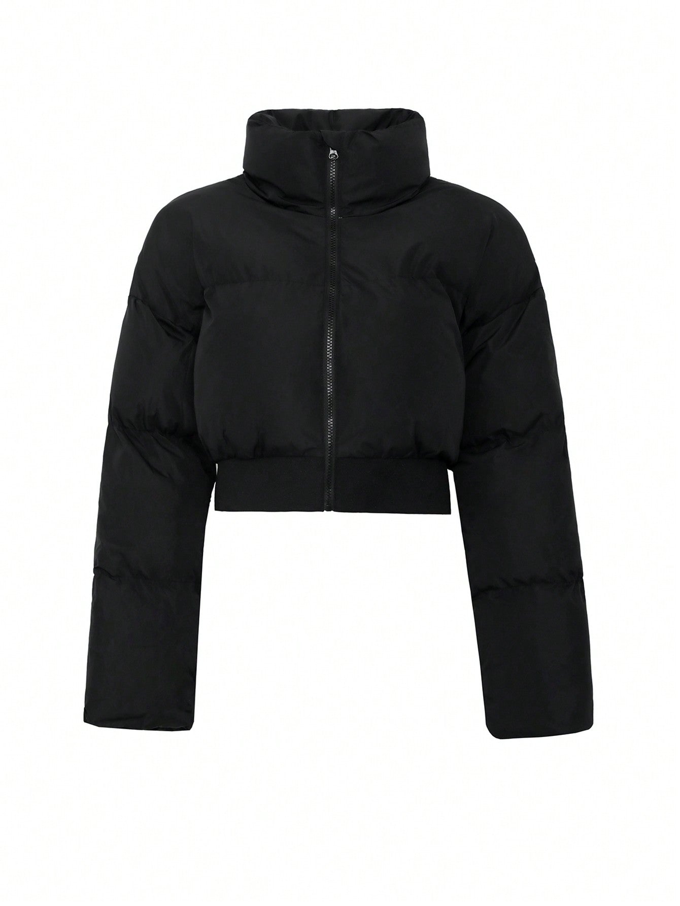 معطف سميك بأكمام منسدلة وسحاب وجيوب