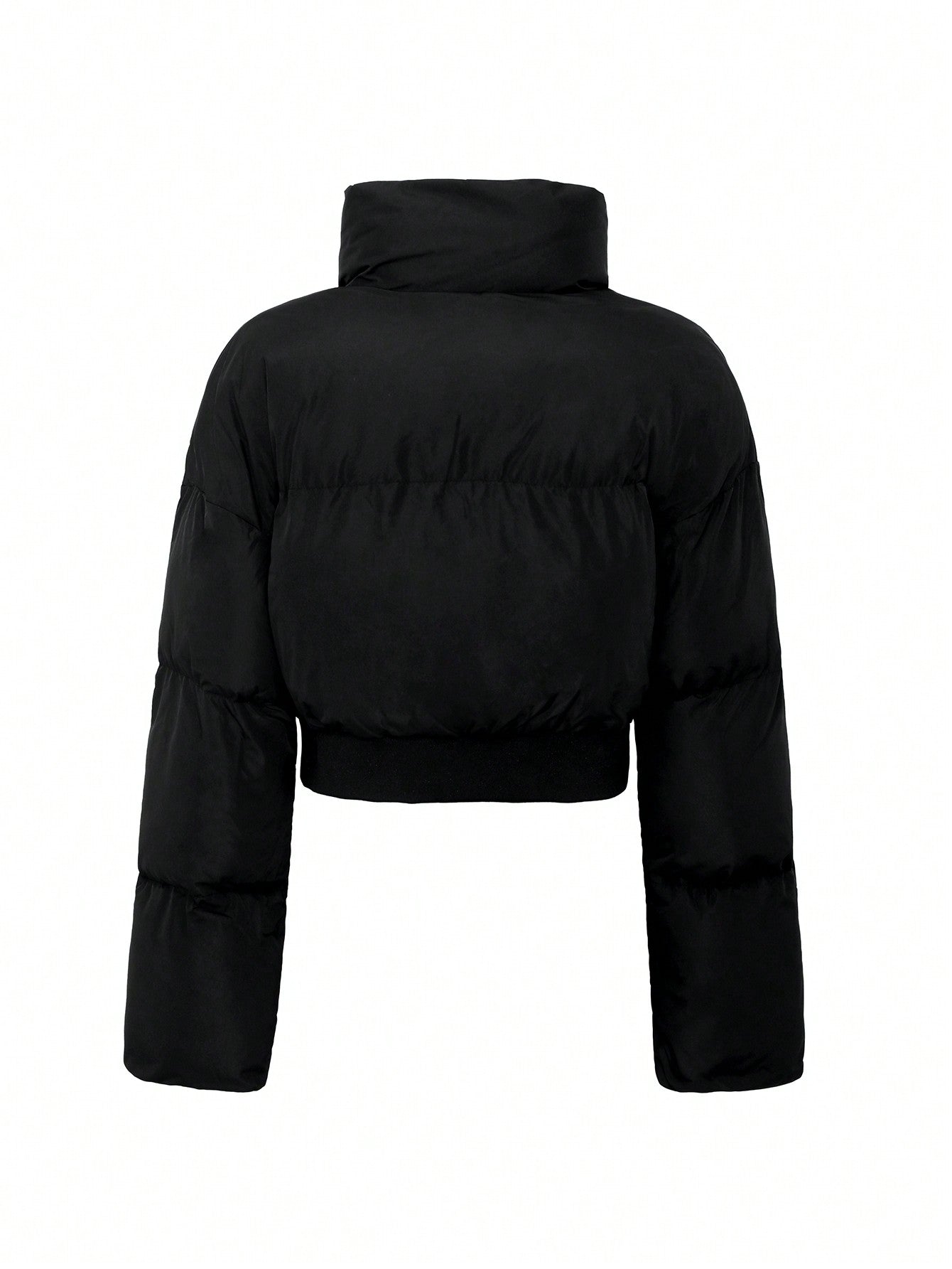 معطف سميك بأكمام منسدلة وسحاب وجيوب