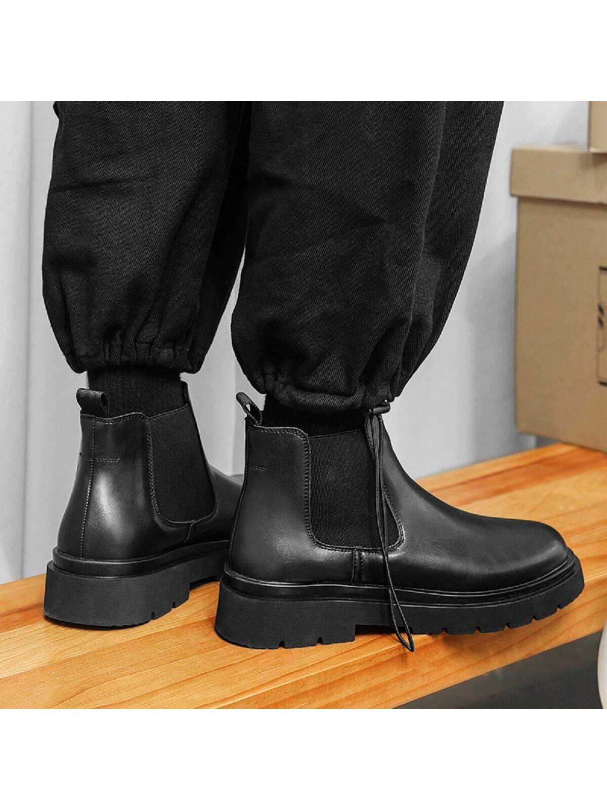 بوت الكاحل الجلدية للرجال