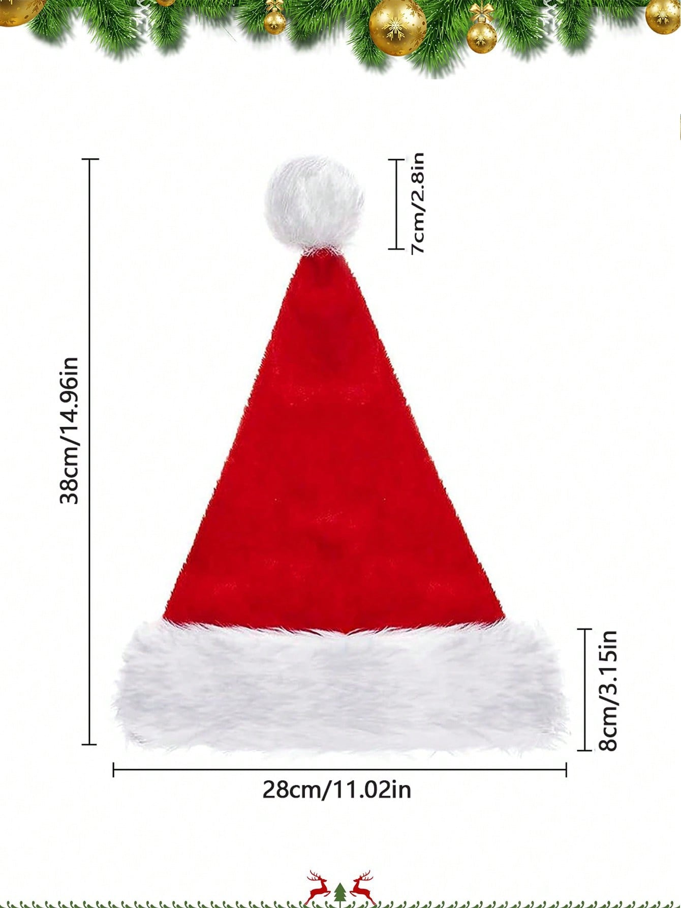 قبعة سانتا كلوز من الفلفت مصممة للأطفال قطعة واحدة ، لحفلات العام الجديد والعطلات للأولاد والبنات