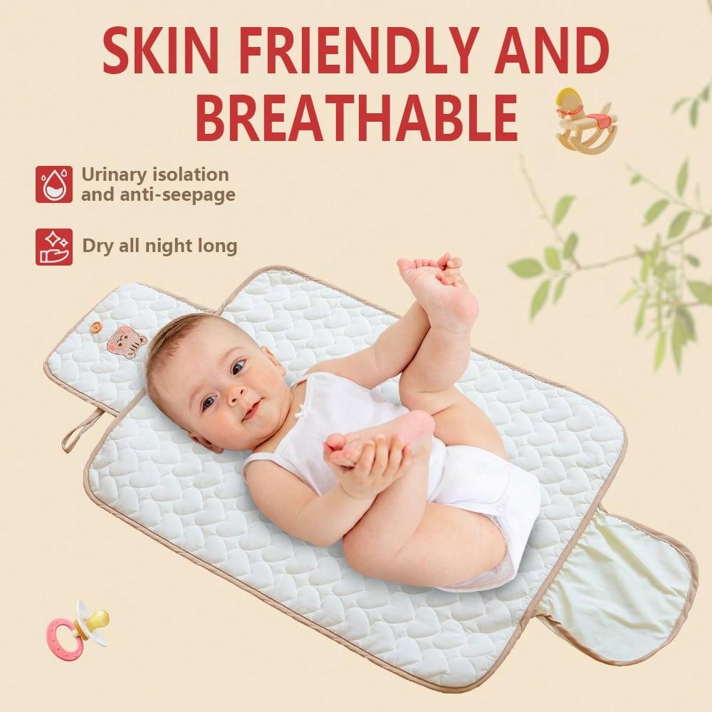 قطعة واحدة حصيرة تغيير حفاضات طفل قابلة للطي وحصيرة مقاومة للماء