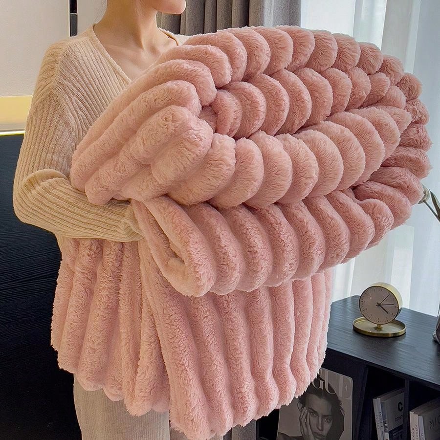 بطانية قطعتين مصنوعة من قطيفة المرجان الناعمة والدافئة والمريحة