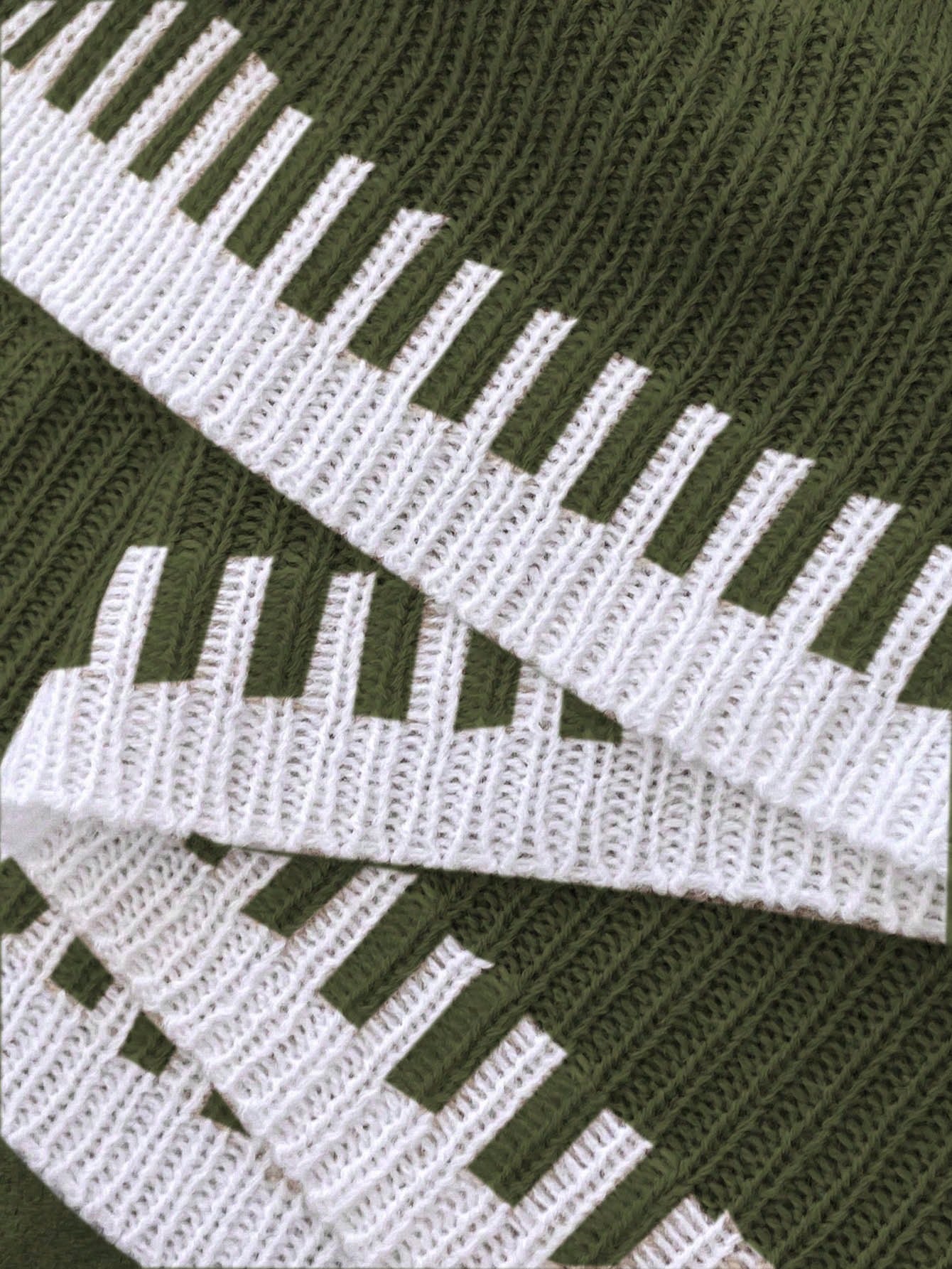 بلوزة وبنطلون منسوج بأكثر من مقاس، بلون متباين رقبة دائرية فضفاضة، مجموعة خريفية/ شتوية، مناسبة لعيد الميلاد