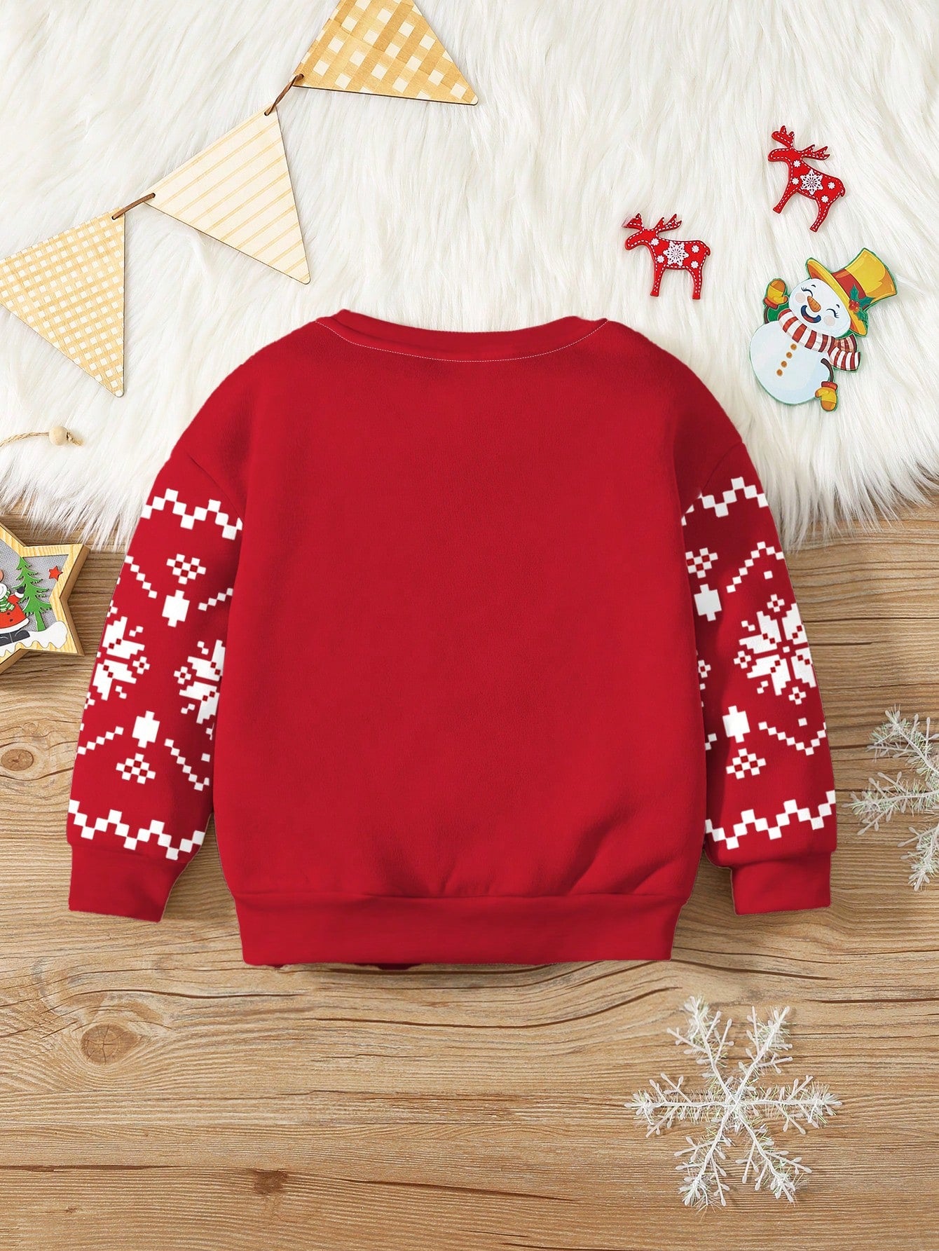 زي عيد الميلاد قميص ثقيل رقبة طاقم مريح بتصميم الرجل زنجبيل المطبوع بشكل رخو وواسع، مناسب للفتيات الصغيرات، مناسب للخريف/الشتاء