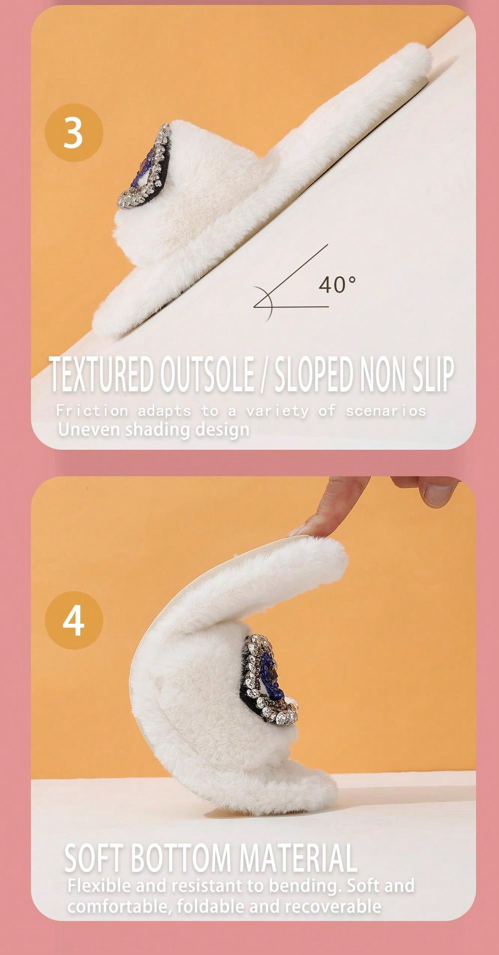 شباشب منزلية غامضة للنساء من حجر الراين