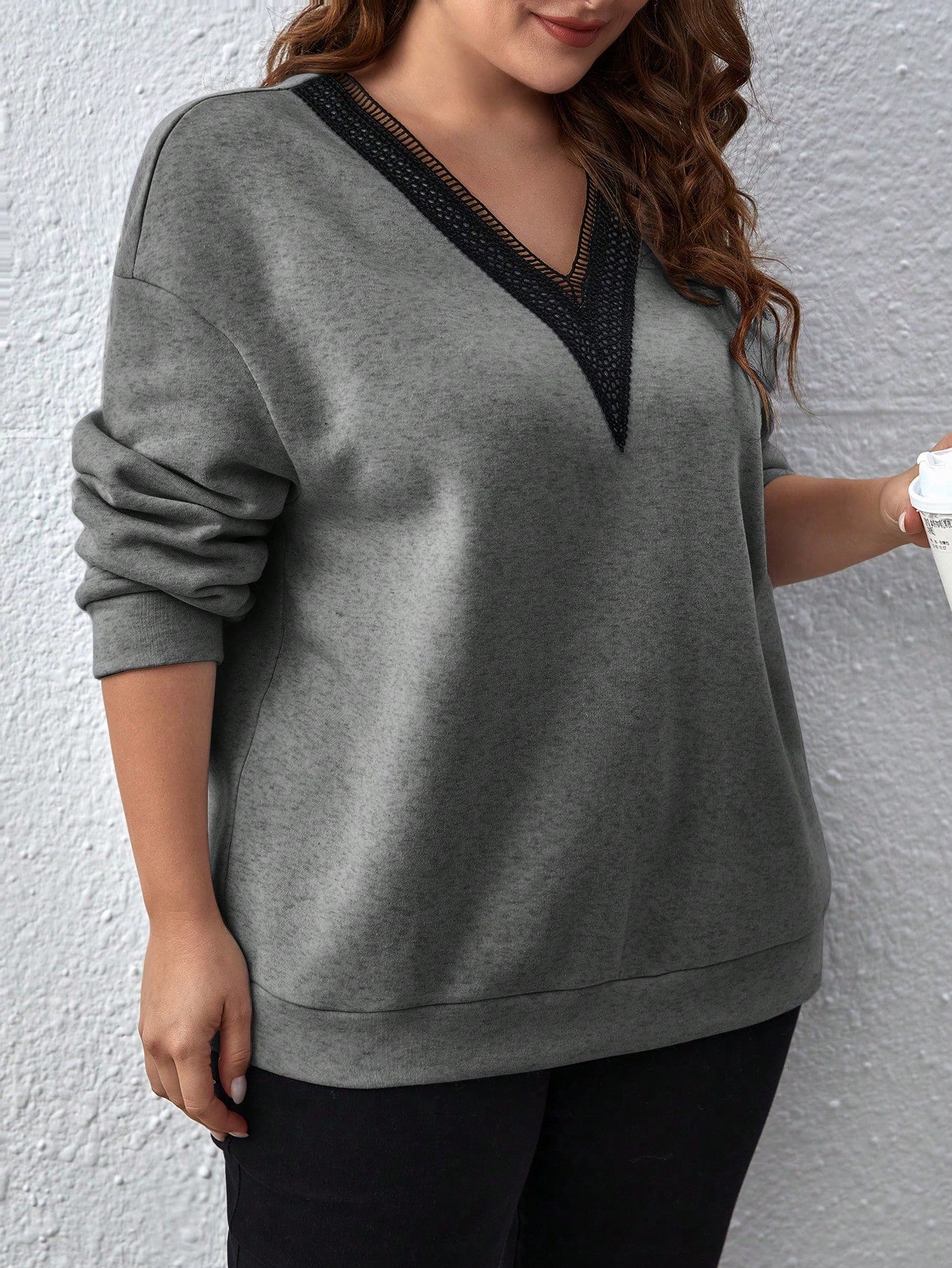 بلوزة كاجوال طويلة الأكمام مقاسات كبيرة للسيدات