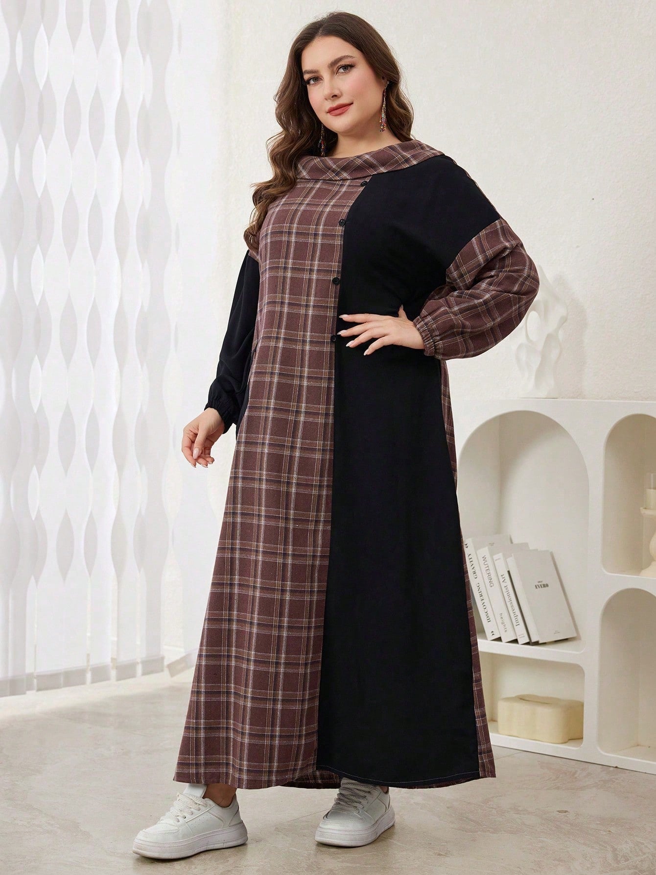 فستان كبير الحجم للسيدات بطراز عربي كاجوال