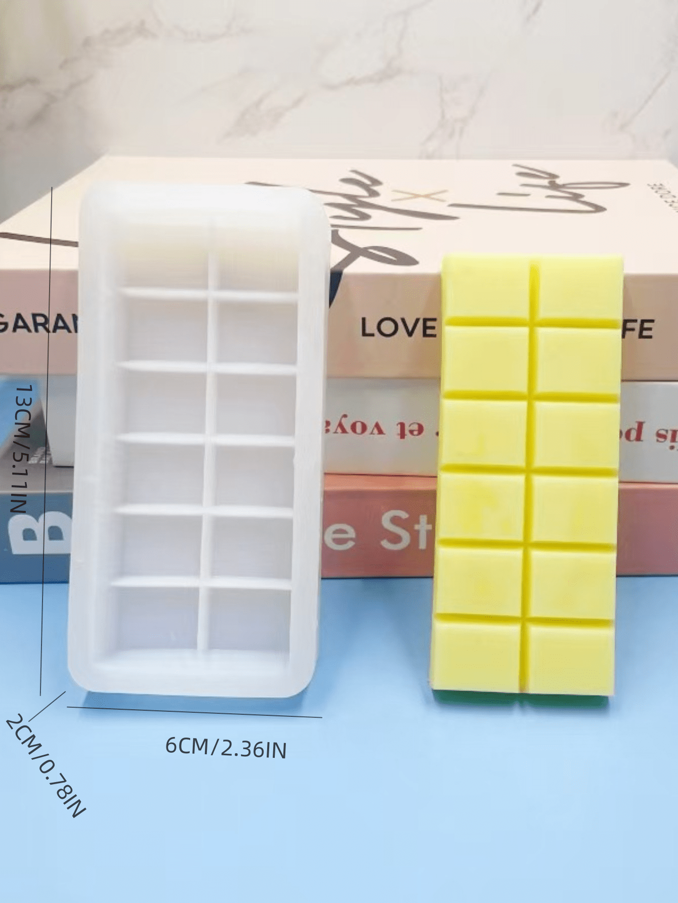 قالب سيليكون 1 قطعة لصنع شموع معطرة براتنج خزفي مزين ب- 12 تجويف بشكل الشوكولاتة