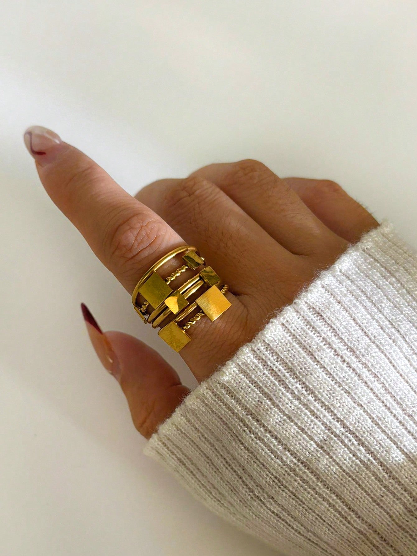 خاتم دائري غير قابل للصدأ لامع , ضد للماء