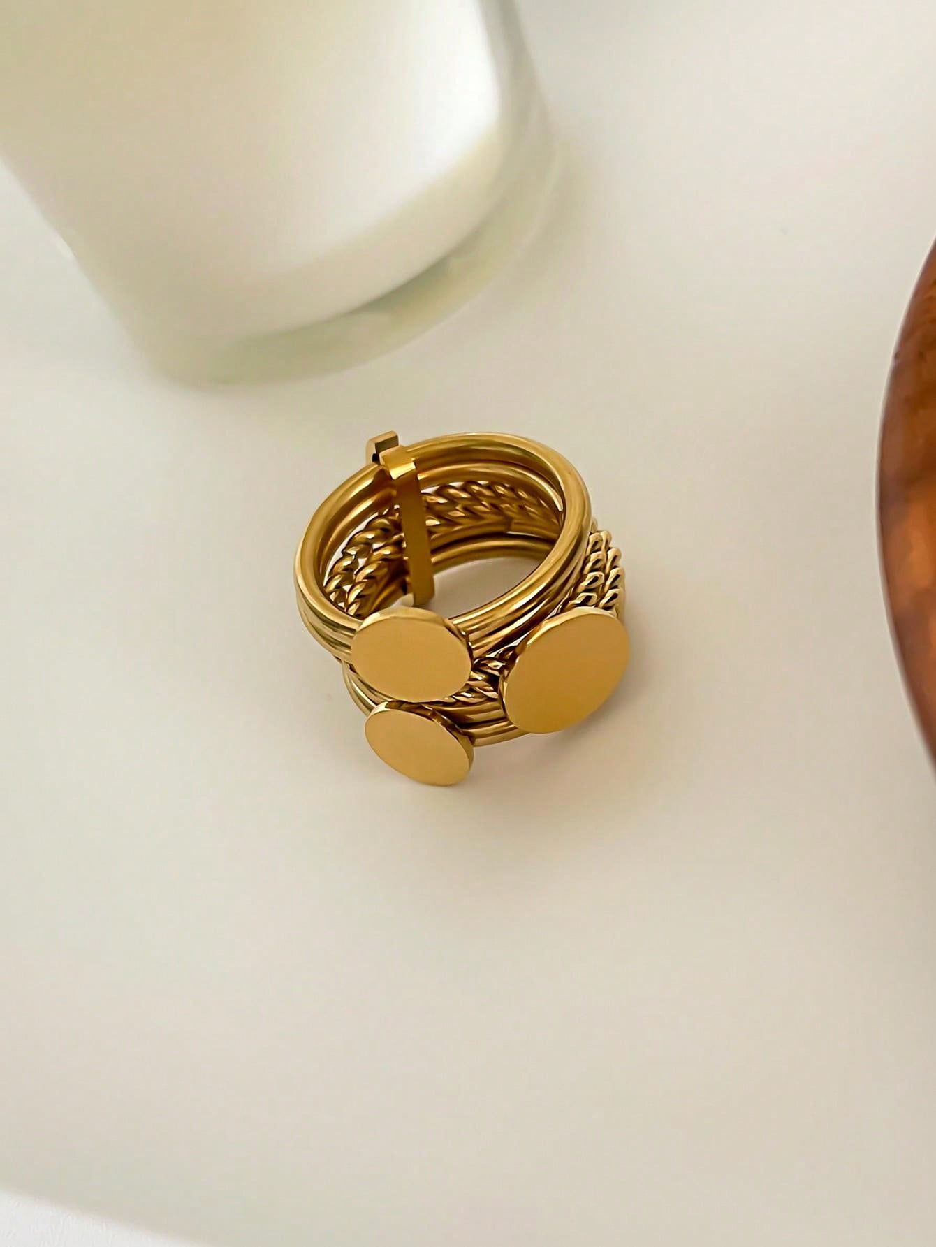 خاتم دائري غير قابل للصدأ لامع , ضد للماء