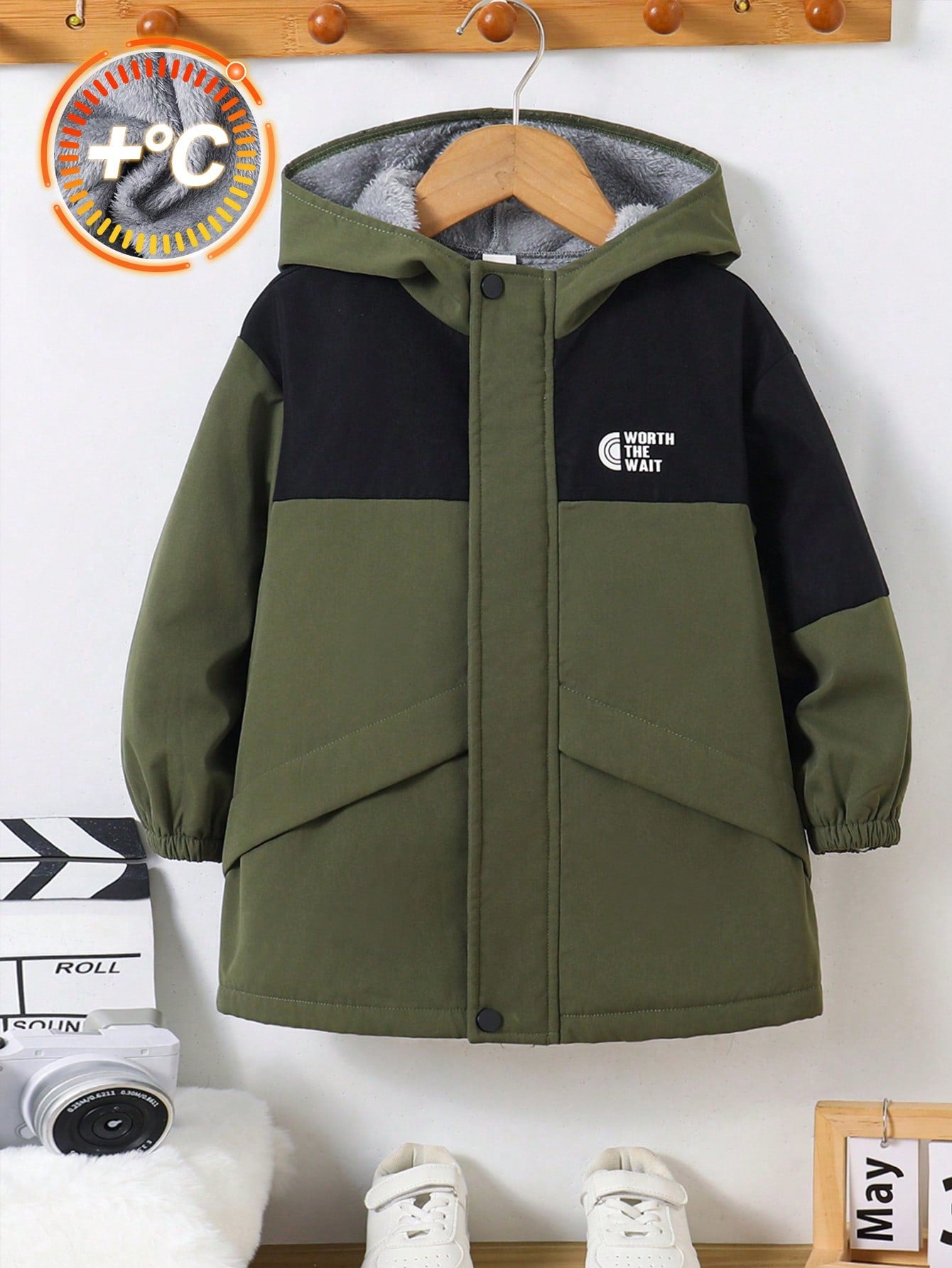 قطعة واحدة معطف فليس مقنع كاجوال لطيف للأطفال الصغار