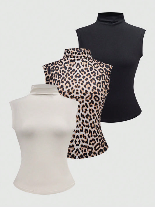 ملابس علوية ملابس علوية رياضية أنيقة بلا أكمام ذات رقبة عالية