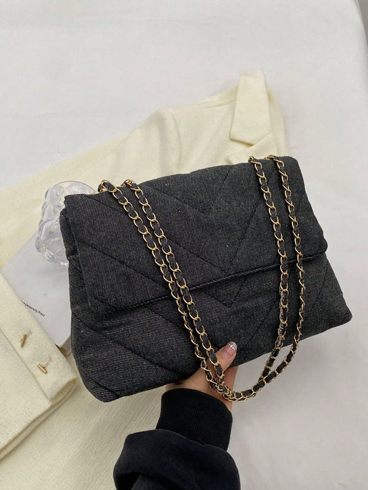 حقيبة كتف كاجوال فاخرة ذات سعة كبيرة مطرزة