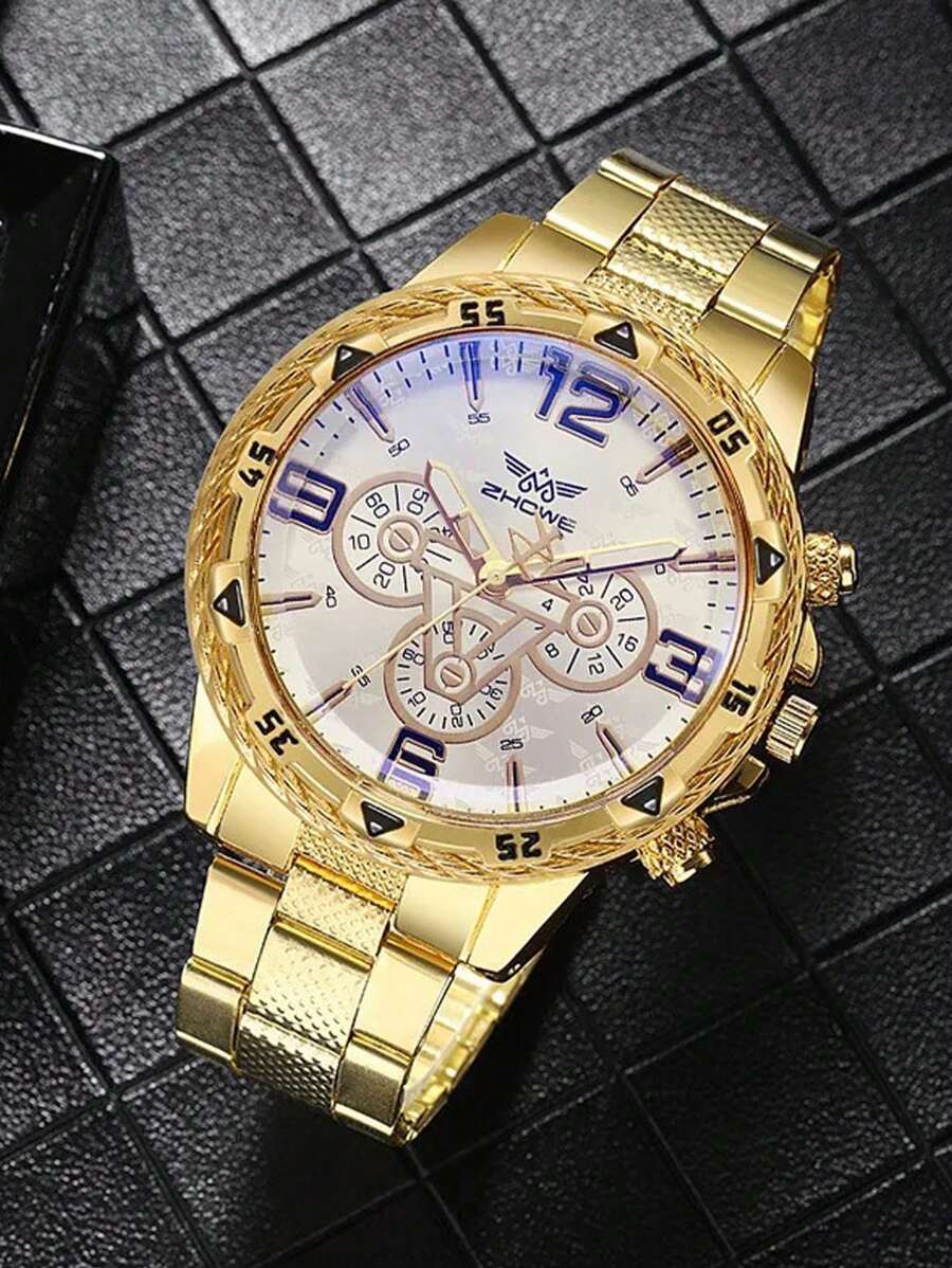 طقم مكون من قطعتين من ساعات الكوارتز للرجال