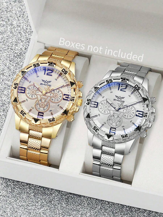 طقم مكون من قطعتين من ساعات الكوارتز للرجال