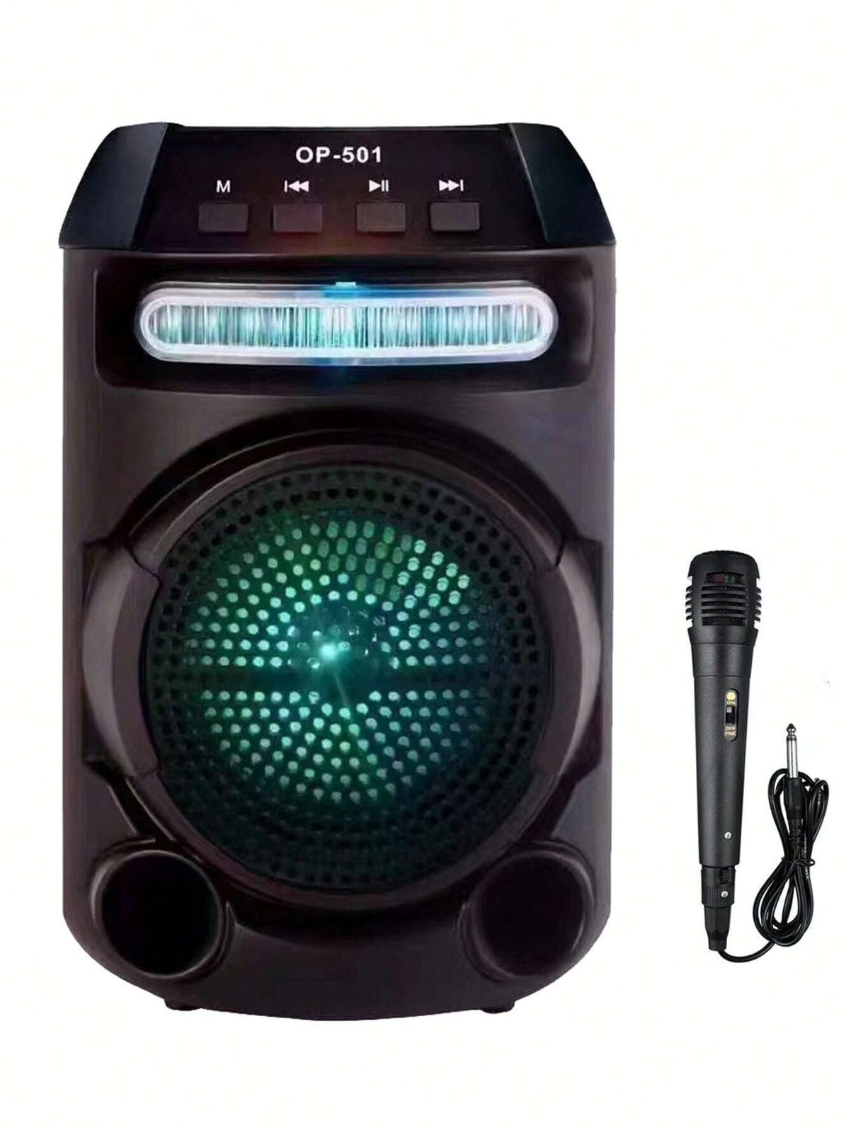 سماعة لاسلكية محمولة قياس 8 بوصة، لأنشطة الترفيه في الهواء الطلق، الحفلات المنزلية والكاريوكي، مع ميكروفون سلكي