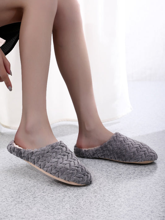 شبشب غرفة نوم منسوج بسيط أحذية ناعمة مانعة للانزلاق في الأماكن المغلقة