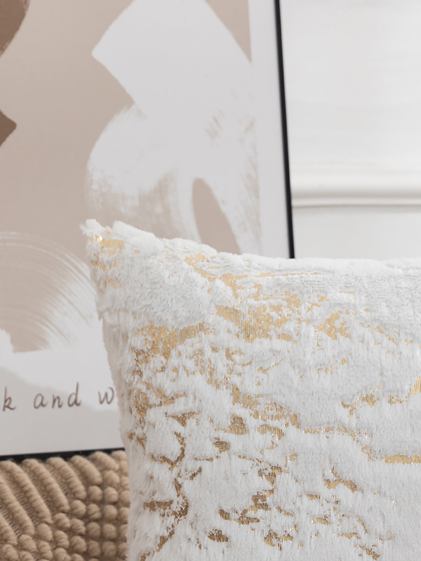 غطاء وسادة بدون حشوة نمط معدني قطيفي