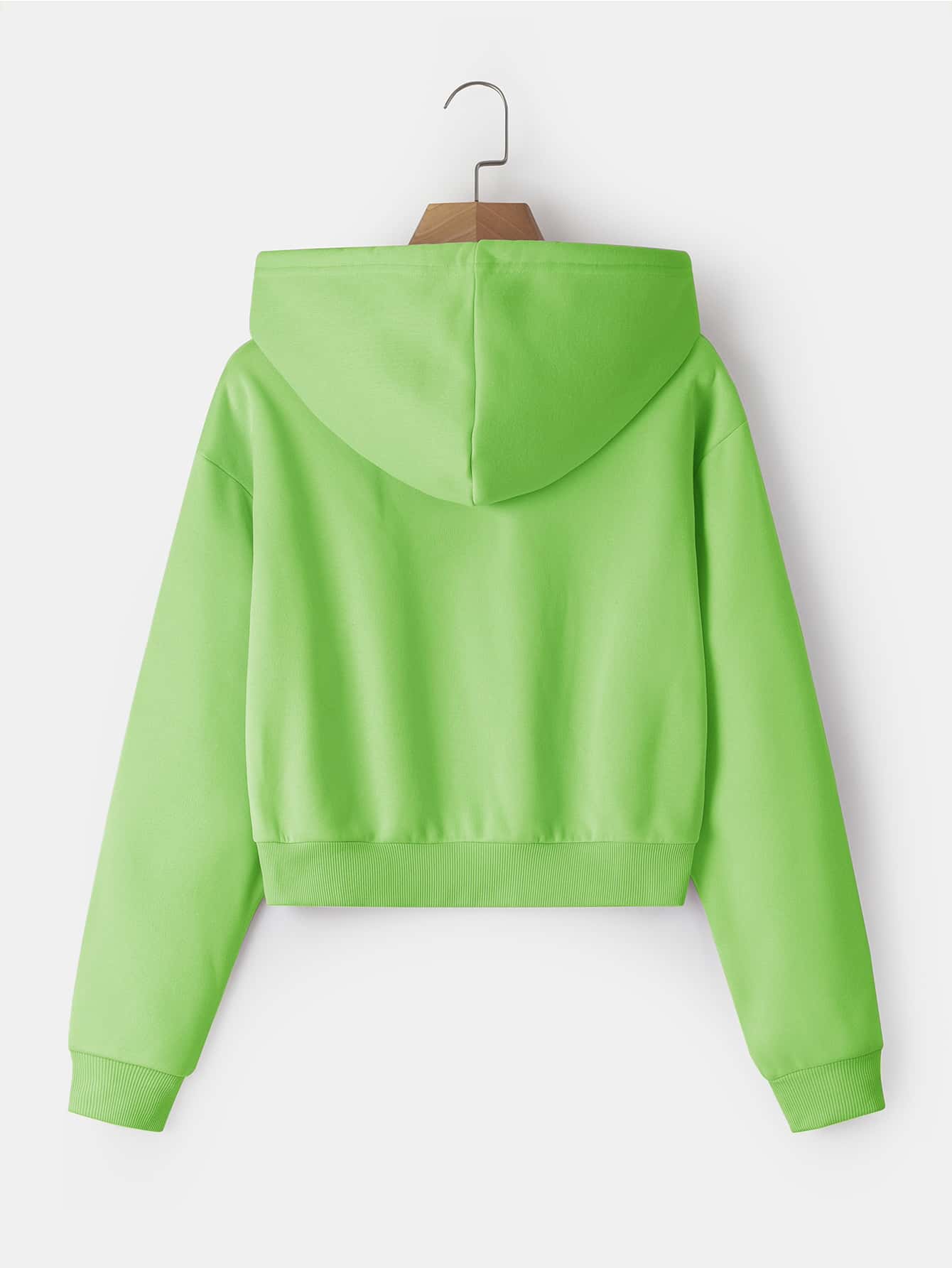 قميص ثقيل مقنع برباط بلون موحد