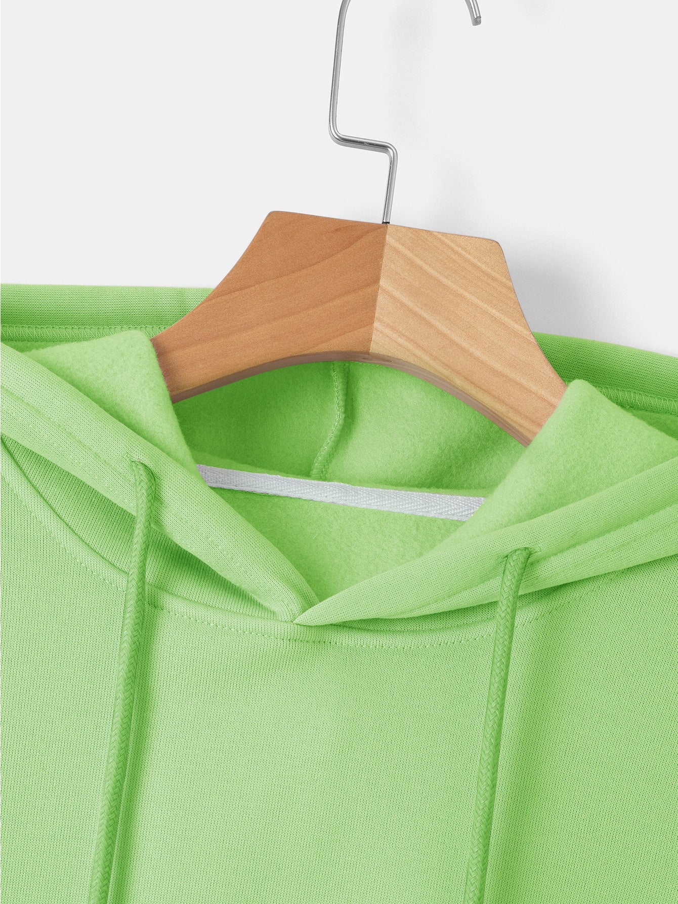 قميص ثقيل مقنع برباط بلون موحد