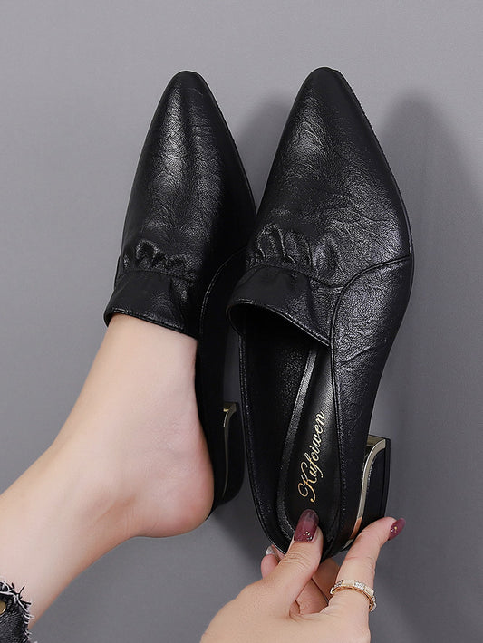 حذاء مولر مسطح للنساء أنيق اصبع مدبب