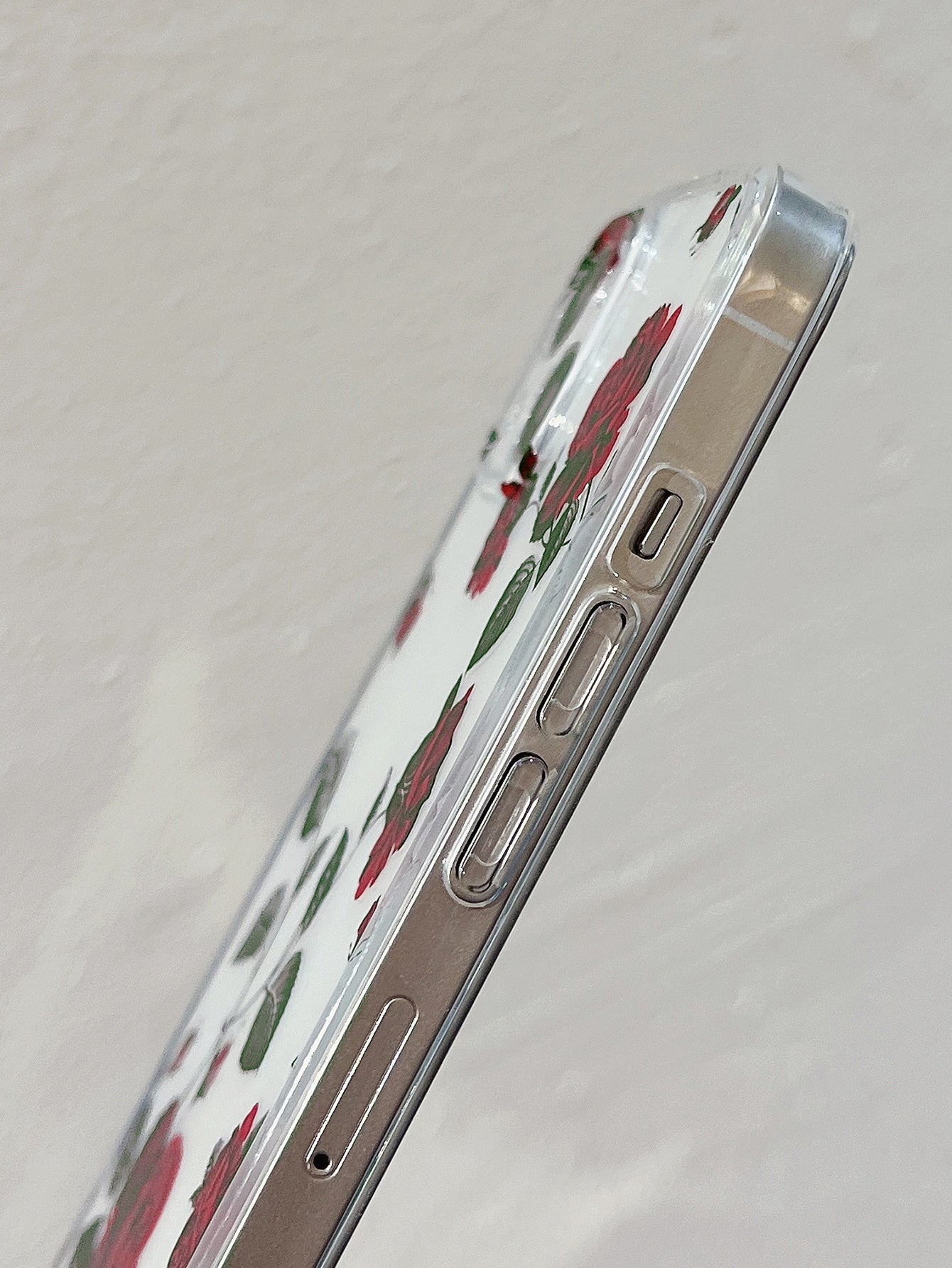 كفر هاتف شفاف نمط الورد