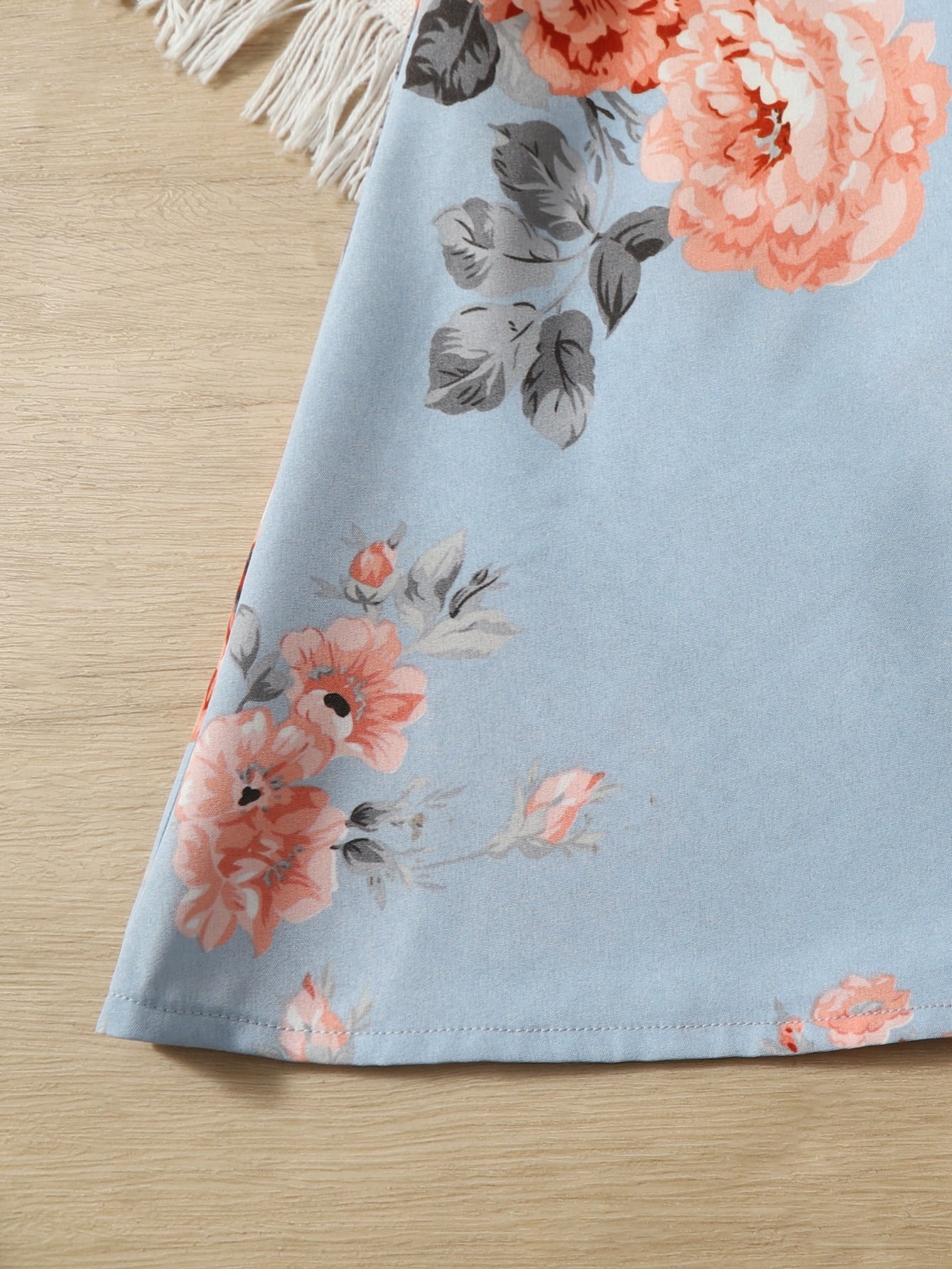 فستان تونك طباعة الأزهار اكمام فراشة للاطفال