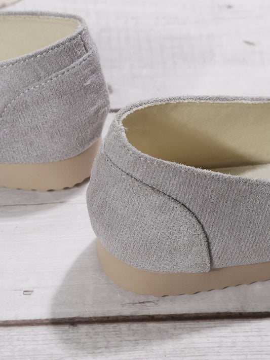 حذا ء مسطح سهل الارتداء مبسط سويدي