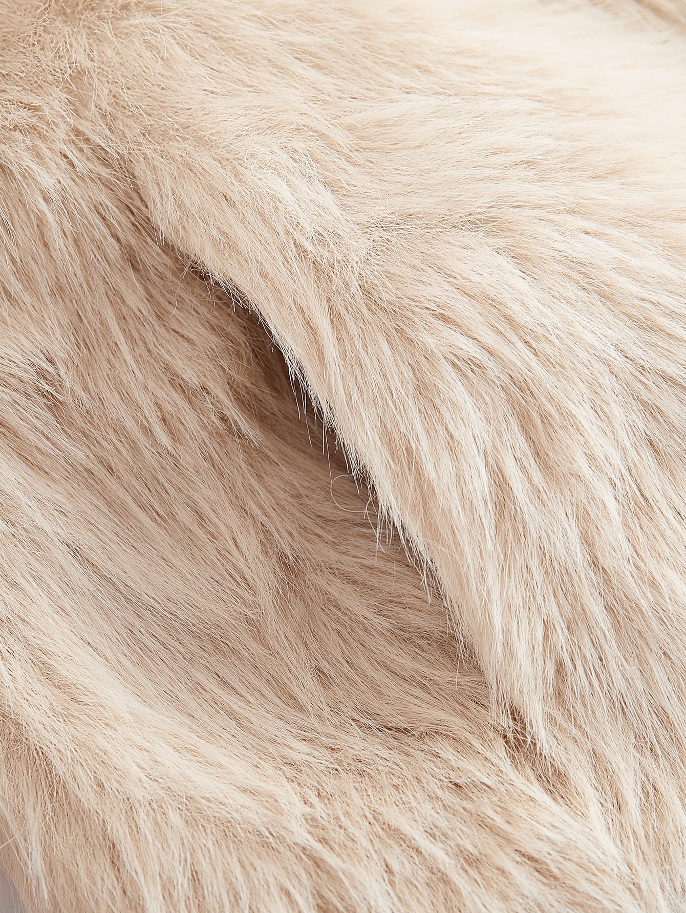 معطف موحدة اللون مفتوح امامي زغبي