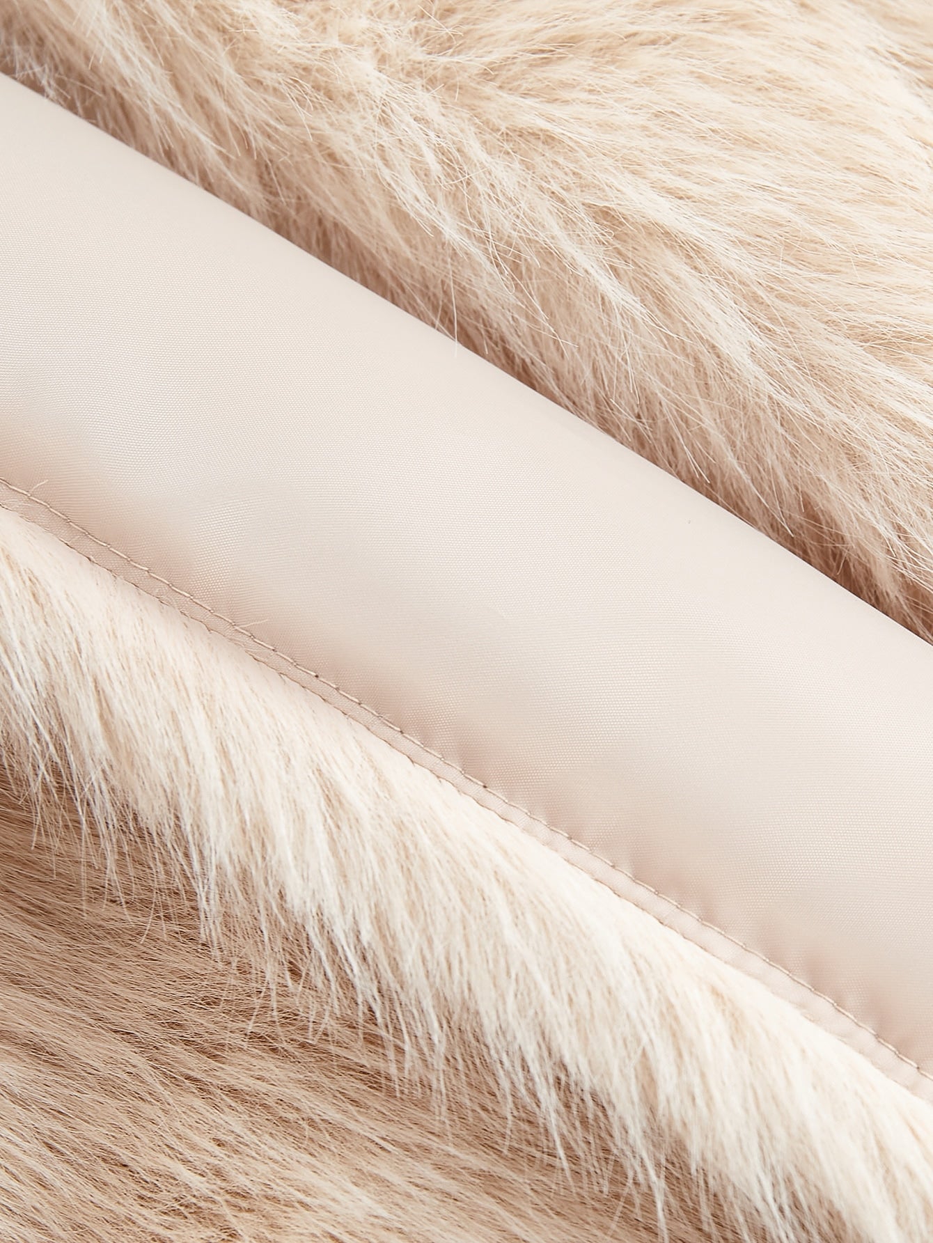 معطف موحدة اللون مفتوح امامي زغبي