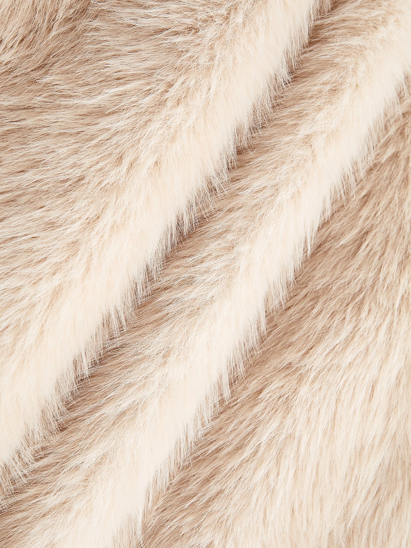 معطف موحدة اللون مفتوح امامي زغبي