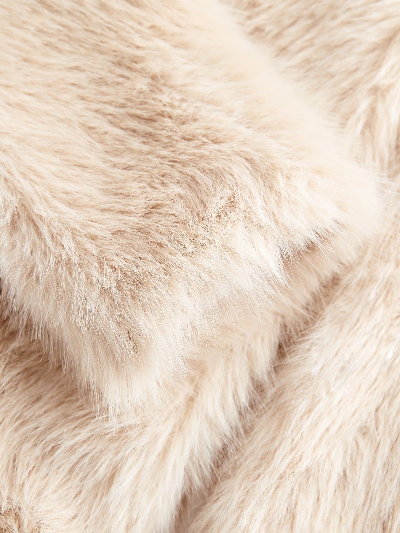 معطف موحدة اللون مفتوح امامي زغبي