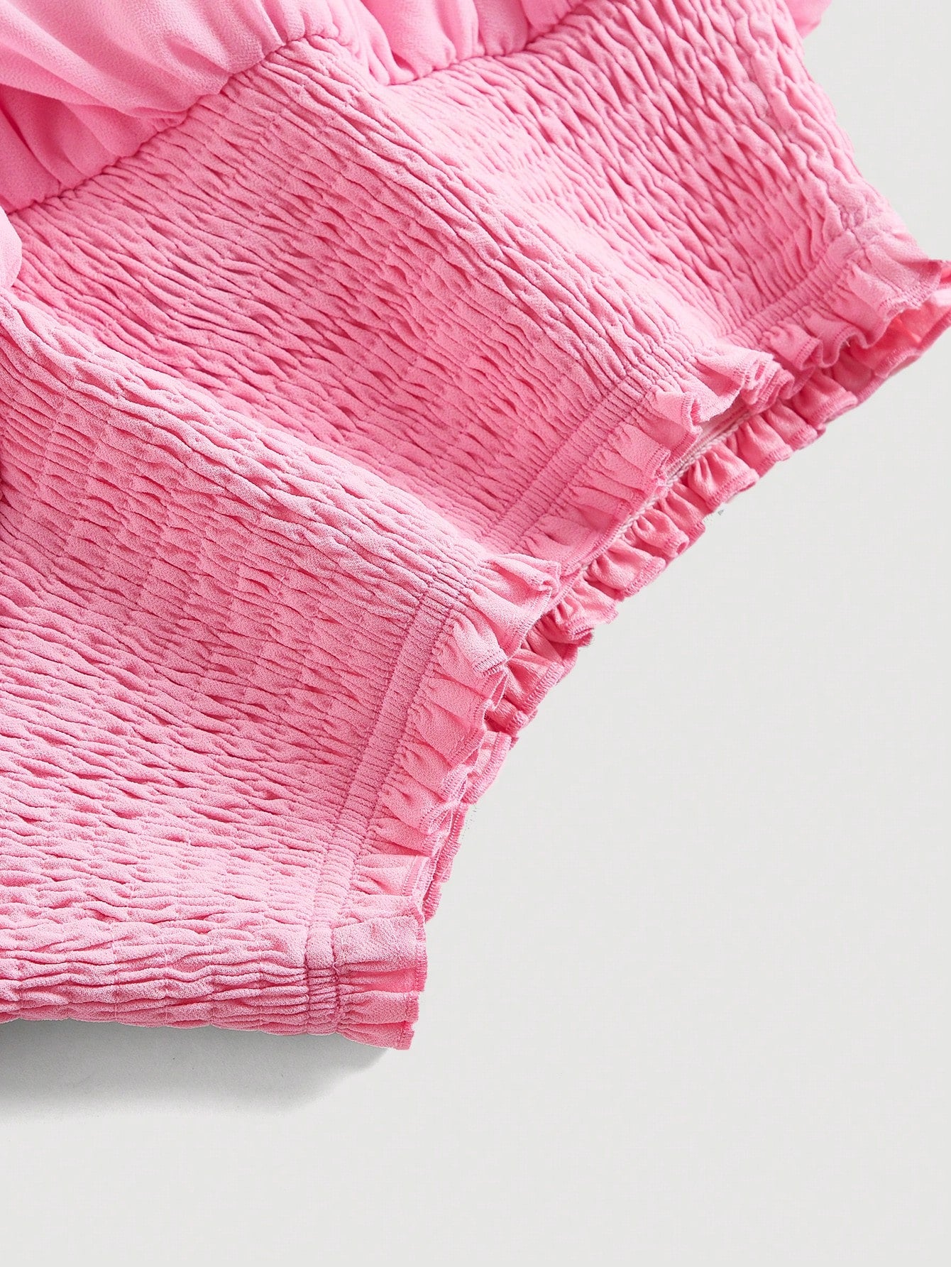 تنورة خصر عالي بالتجاعيد طبقتين حافة