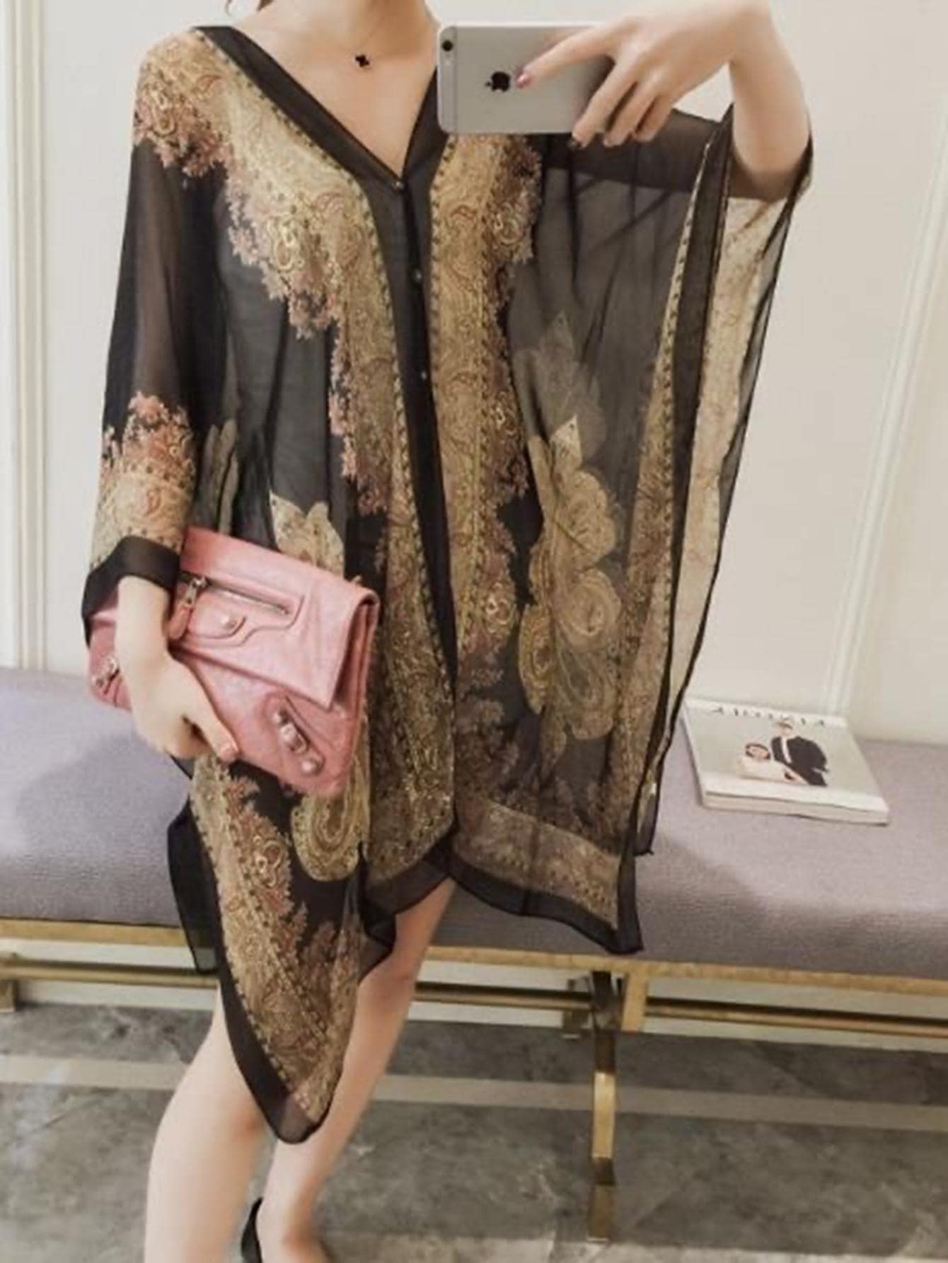 شال نمط زهر شيفون