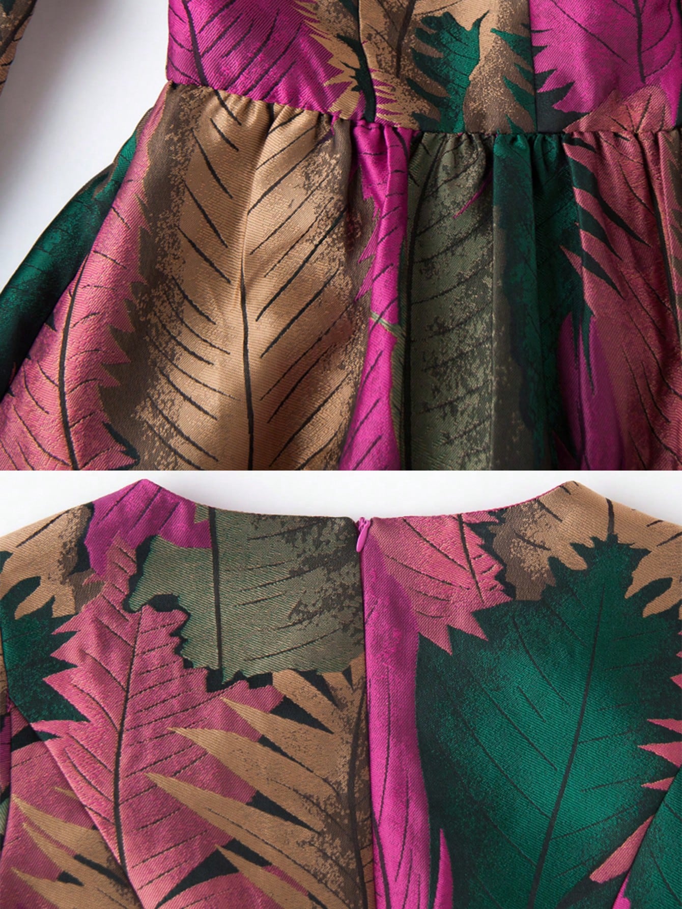 فستان حفلة طباعة ورقة