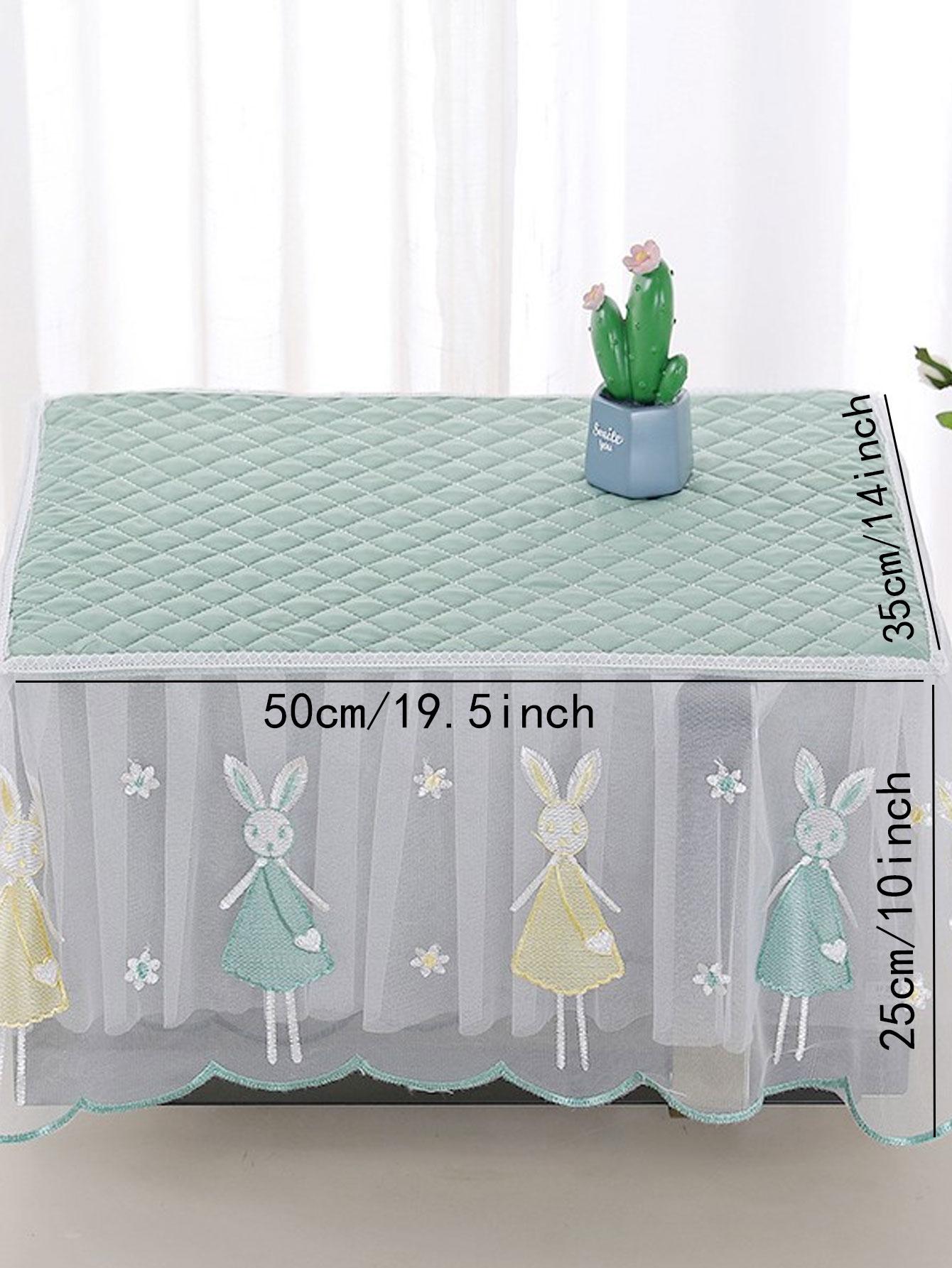 غطاء غبار تصميم رسوم كارتون نمط الأرنب دانتيل زخرفة الميكروويف قطعة واحدة