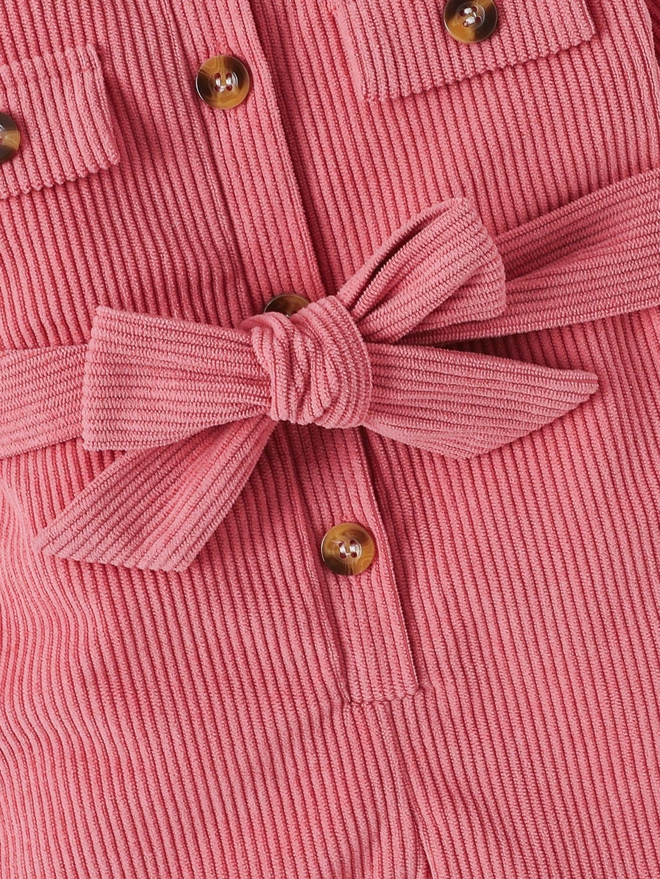 جمبسوت قميص بتفاصيل رفرف حزام للبنات الاطفال