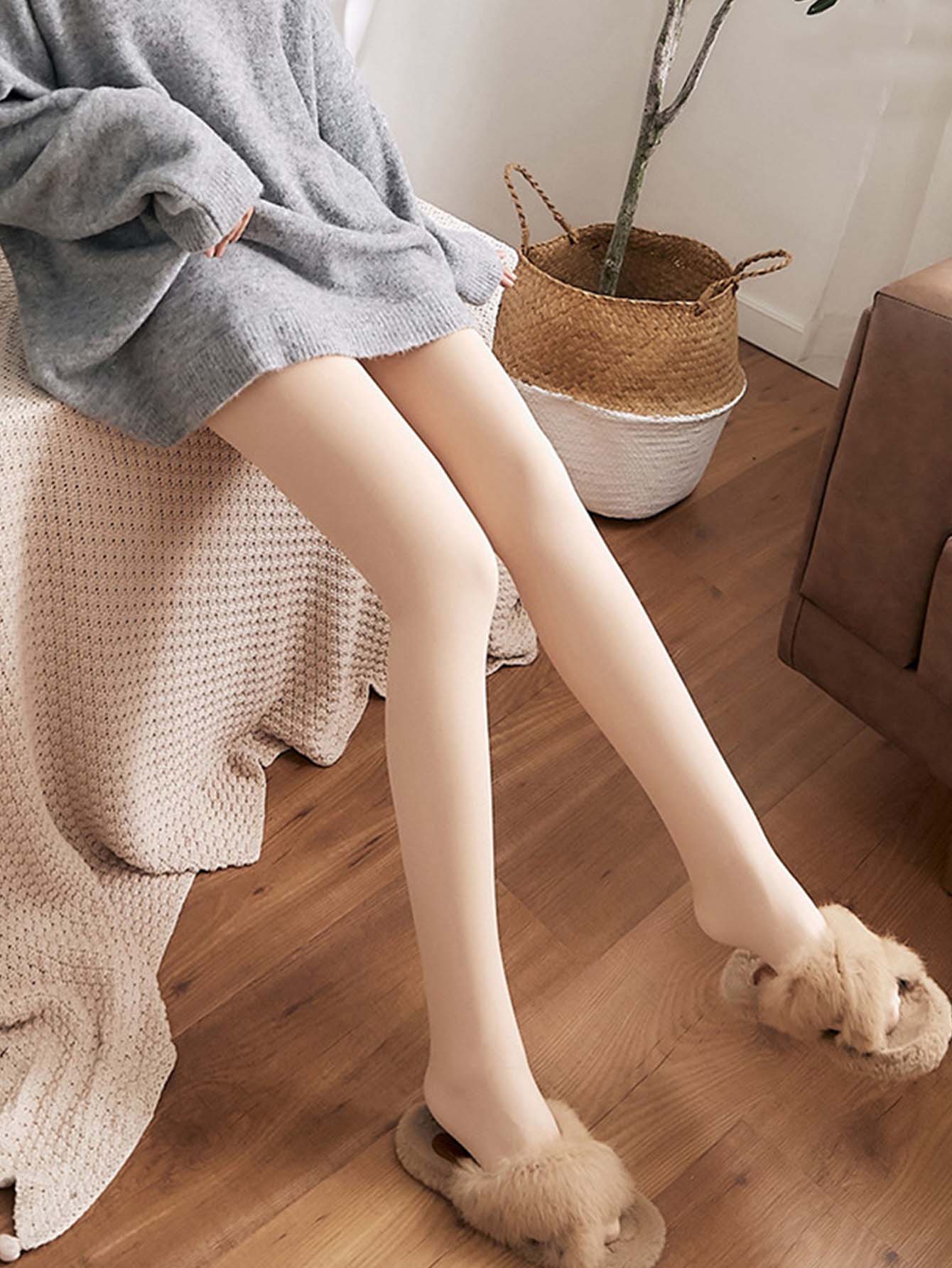 جوارب الموضة مشمش لون موضة قطعة واحدة