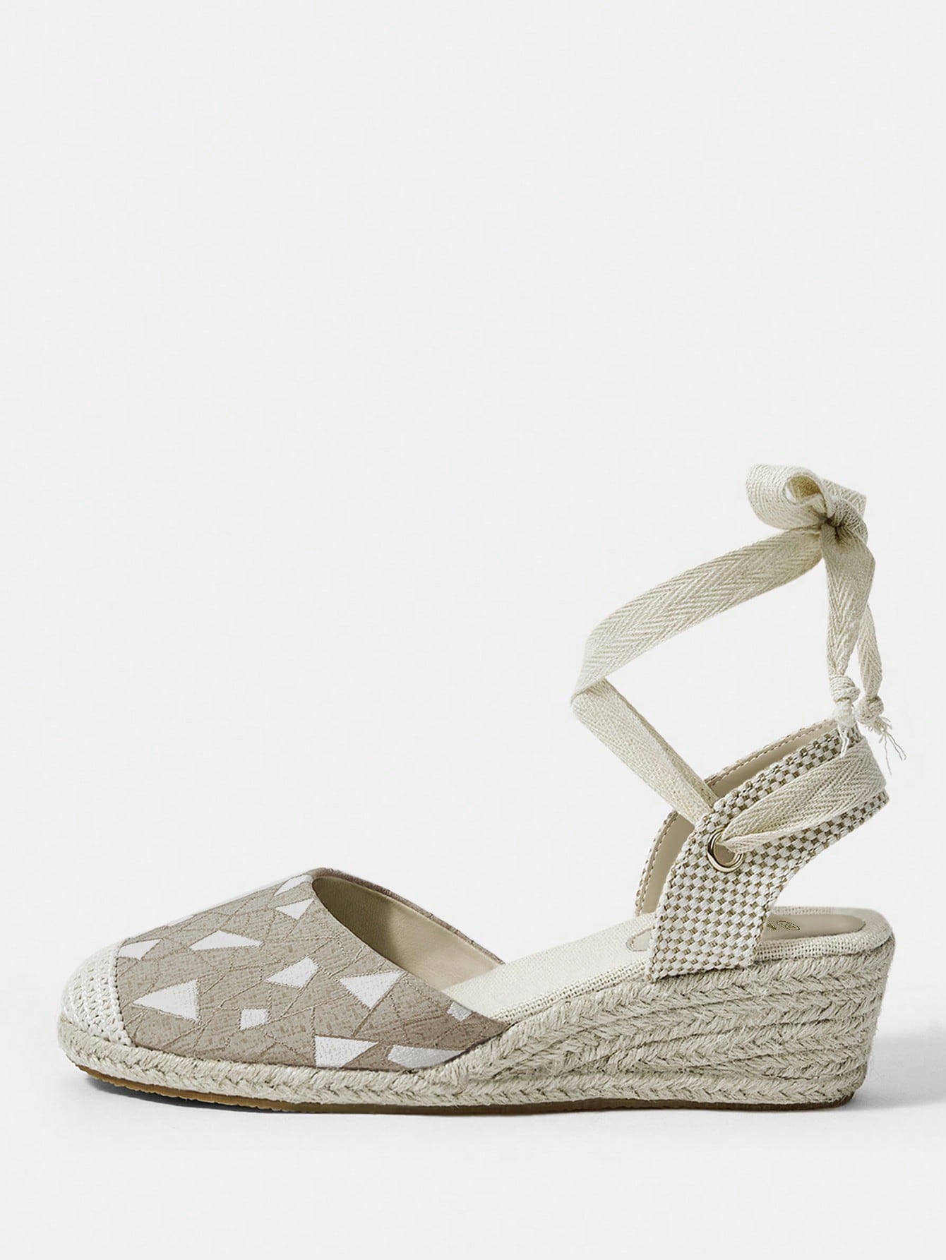 نساء نمط هندسي حزام حذاء إسفين , عطلة خارجي حذاء