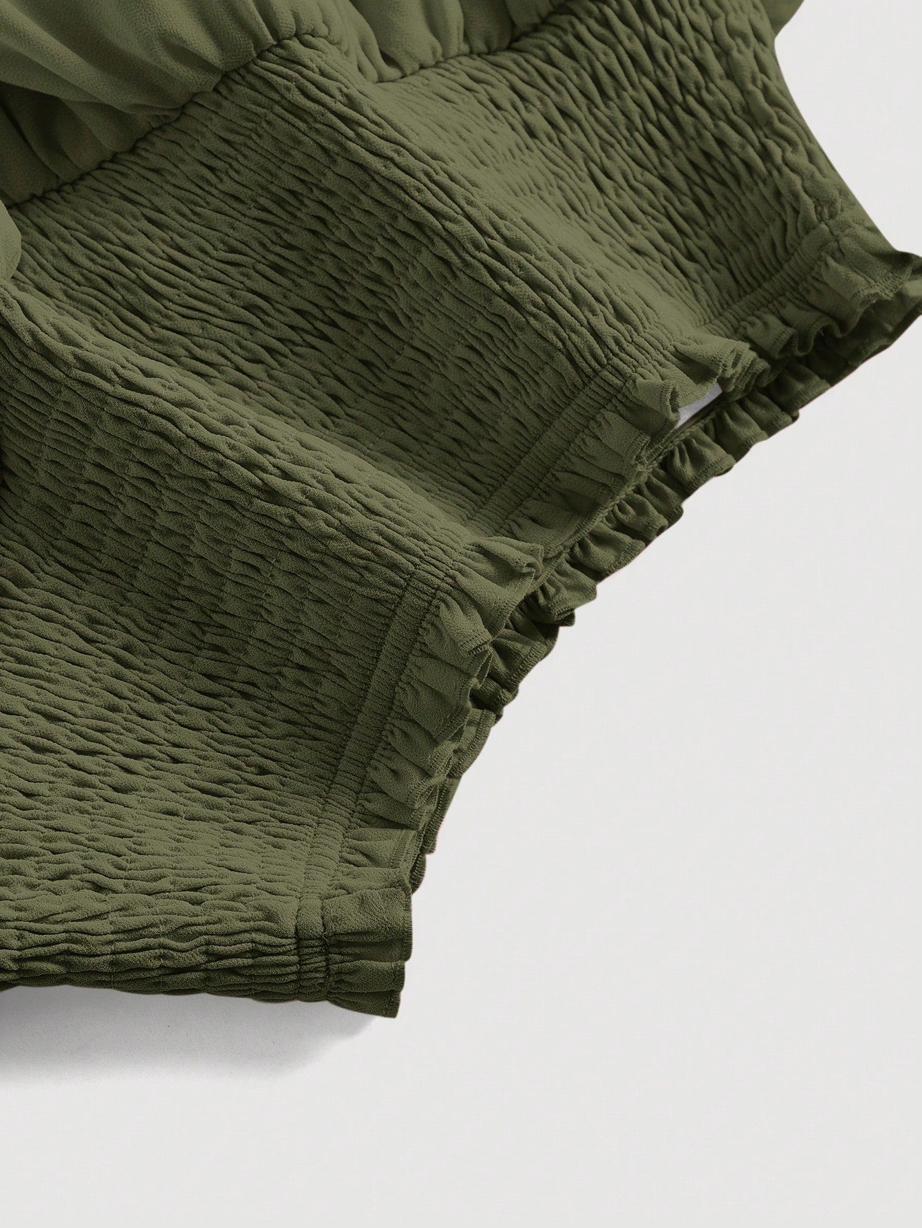 تنورة خصر عالي بالتجاعيد طبقتين حافة