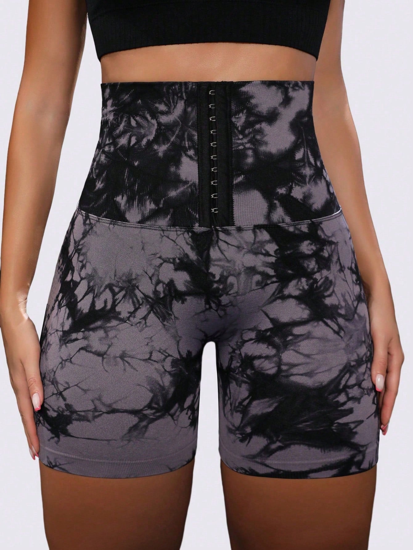 شورت ركوب الدراجات النارية صبغ متعادل حلقة وهوك شريط خصر خصر حلقة وهوك خصر