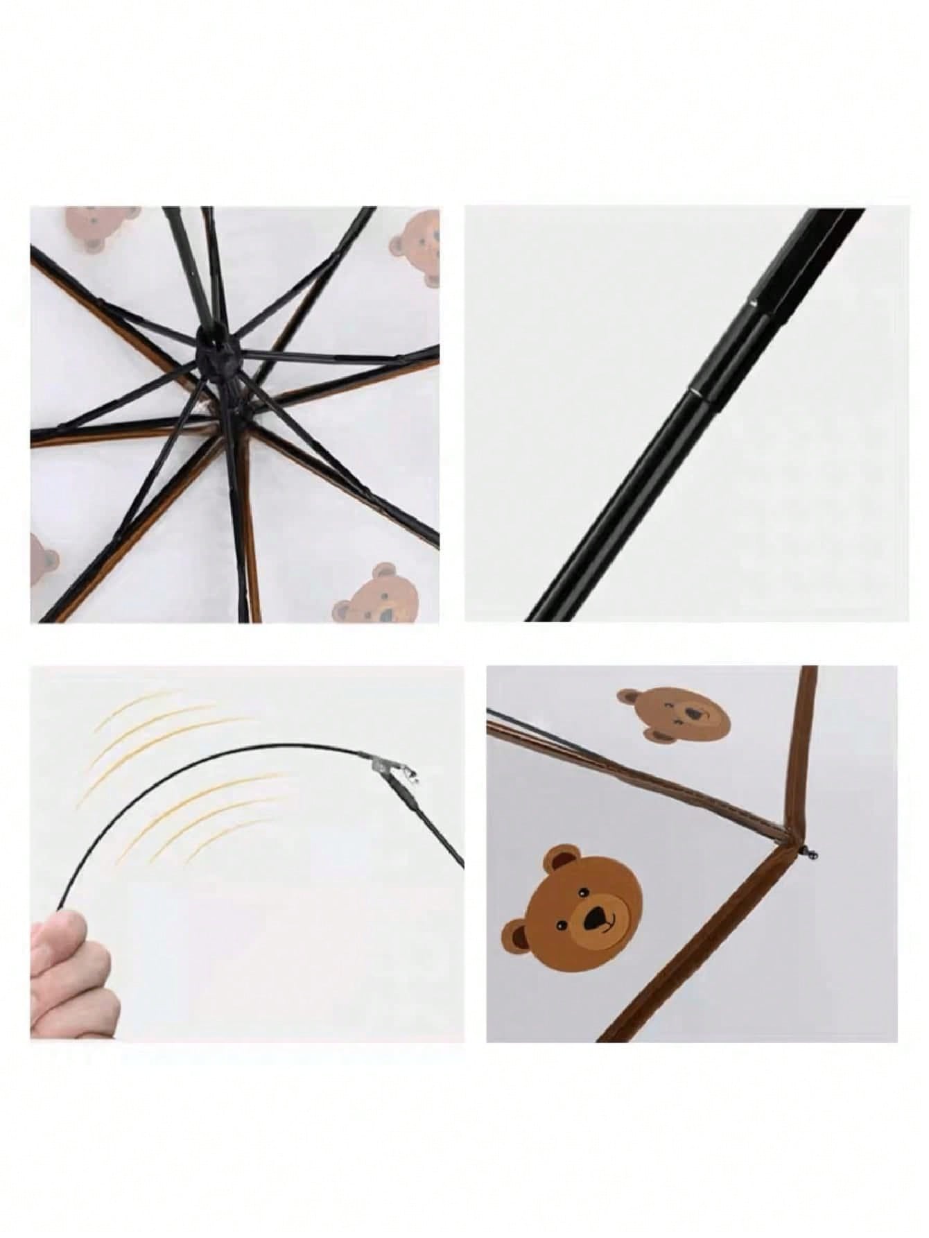 مظلة مع نمط الدب شفاف