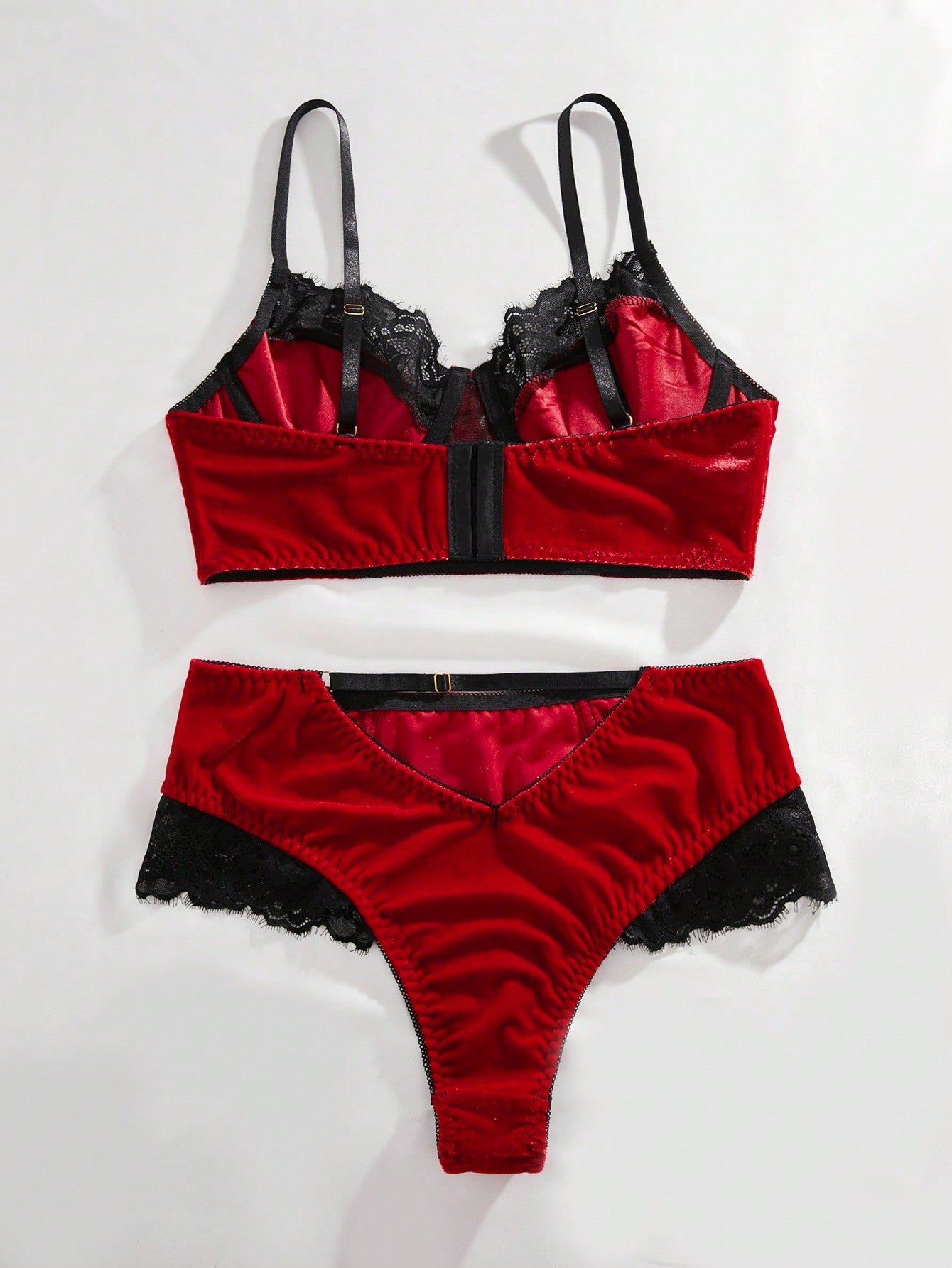 طقم ملابس داخلية دانتيل رمش حلقة معدني