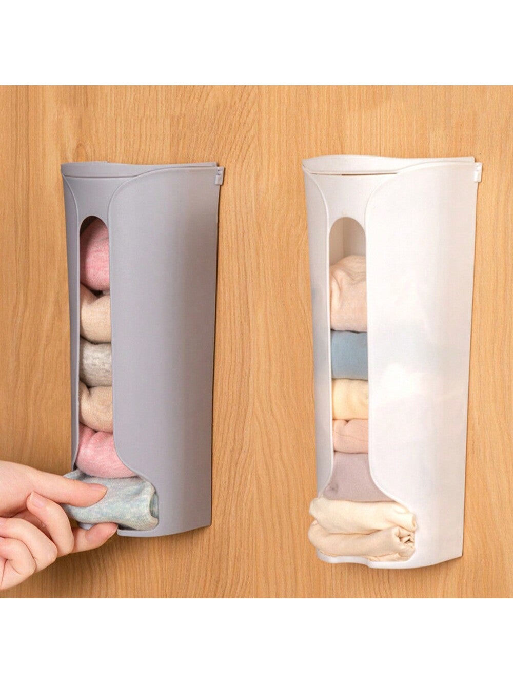 صندوق تخزين الملابس الداخلية بطبعة عشوائية بتصميم الجزء الخلفي قطعة واحدة، يمكن تعليقه على الجدار وتصنيف الجوارب والملابس الداخلية،مناسب لخزانة المنزل والأدراج وغيرها