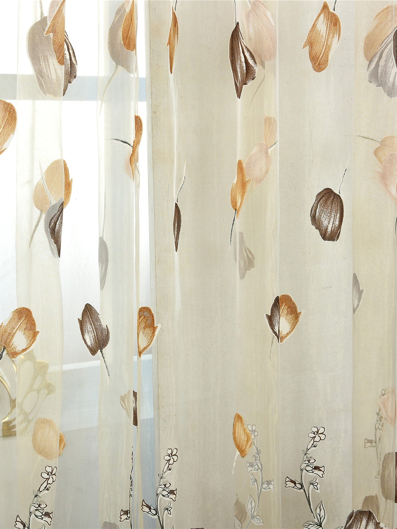 لباس قيعان ريفي أسلوب ملون خزامى تصميم مطبوعة نافذة شاشة ( نمط عشوائي ) قطعة واحدة