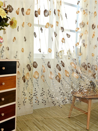 لباس قيعان ريفي أسلوب ملون خزامى تصميم مطبوعة نافذة شاشة ( نمط عشوائي ) قطعة واحدة