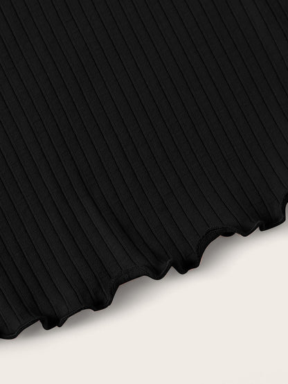 تي شيرت قطني للفتيات بعمر البلوغ مع طرف غصني للطوق