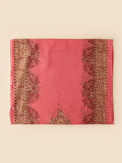 وشاح غرافيكي بتفاصيل من اللؤلؤ الاصطناعي في الطراز بوهو