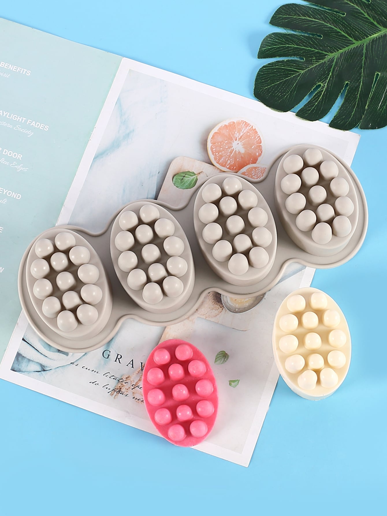 قطعة واحدة 4 اداة تدليك قرص صابون قوالب صنع يدوي شعر شامبو قالب ثلج الى شعر